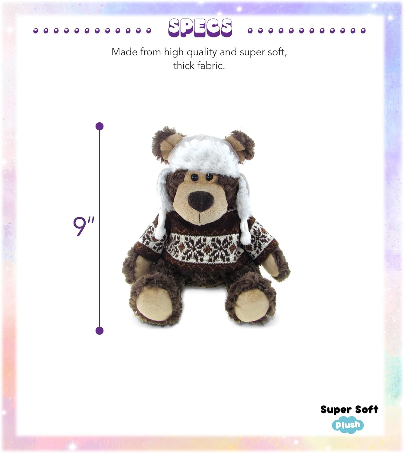 Puzzled DolliBu Plush Grizzly Bear with Hat and Sweater