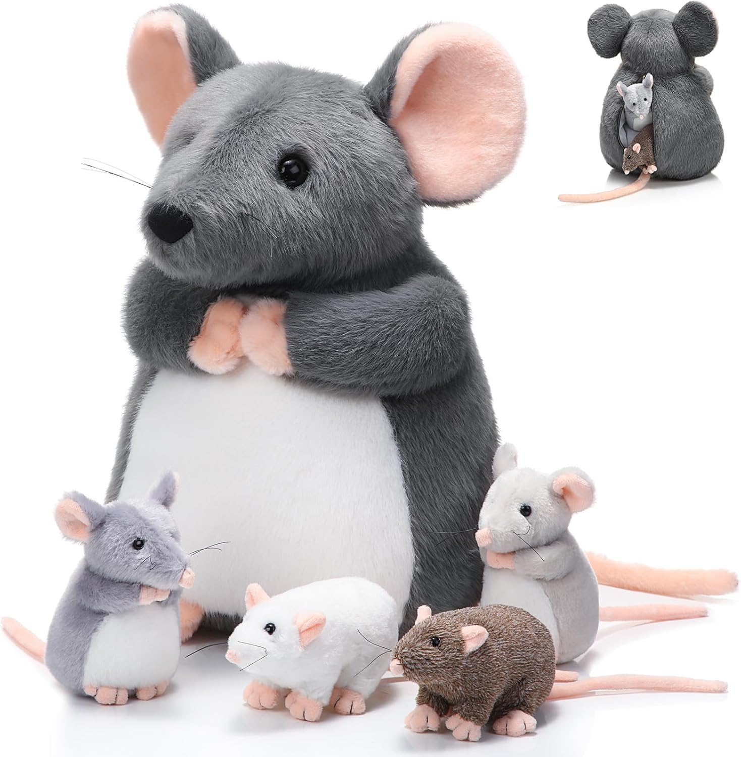 5 Pcs Mouse Plush Toy Set for Kids and Rat Lovers