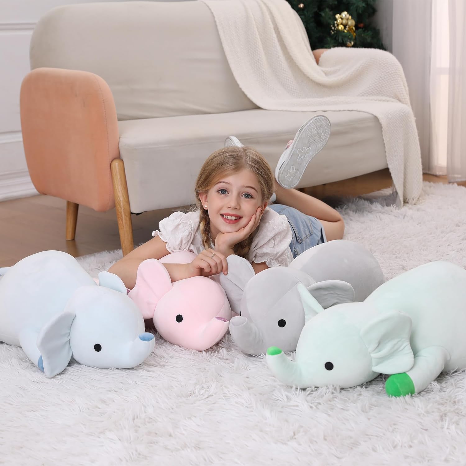 OurHonor 24 Weighted Elephant Plush Toy 42Lbs Soft Comfort Gift