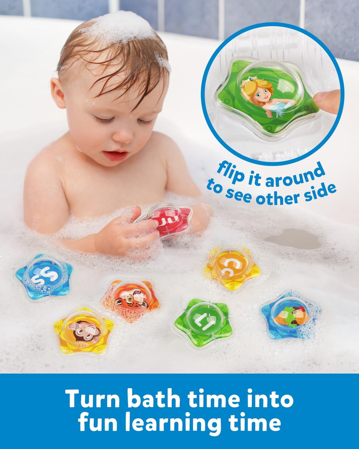 Coogam 26pcs Starfish Floating Alphabet Letters Bath Toy Set