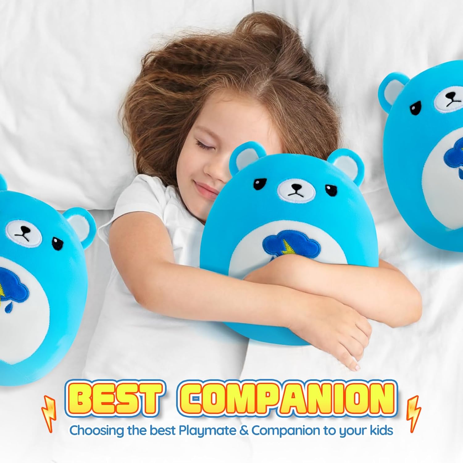 Auspicious Beginning Blue Bear Plush Toy - 11 Inch