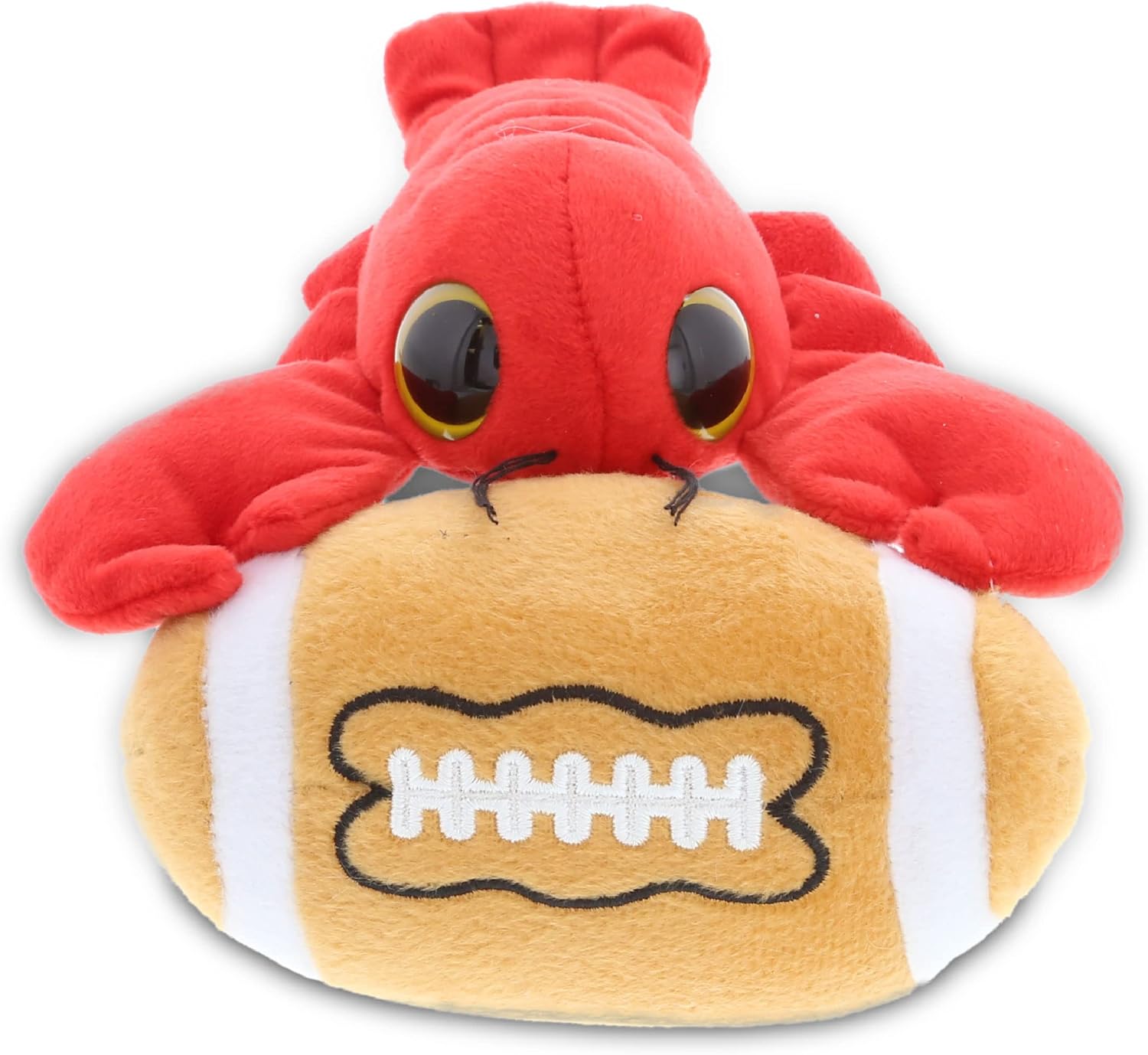 DolliBu Big Eye Lobster Plush with Football - 6 Inches 1