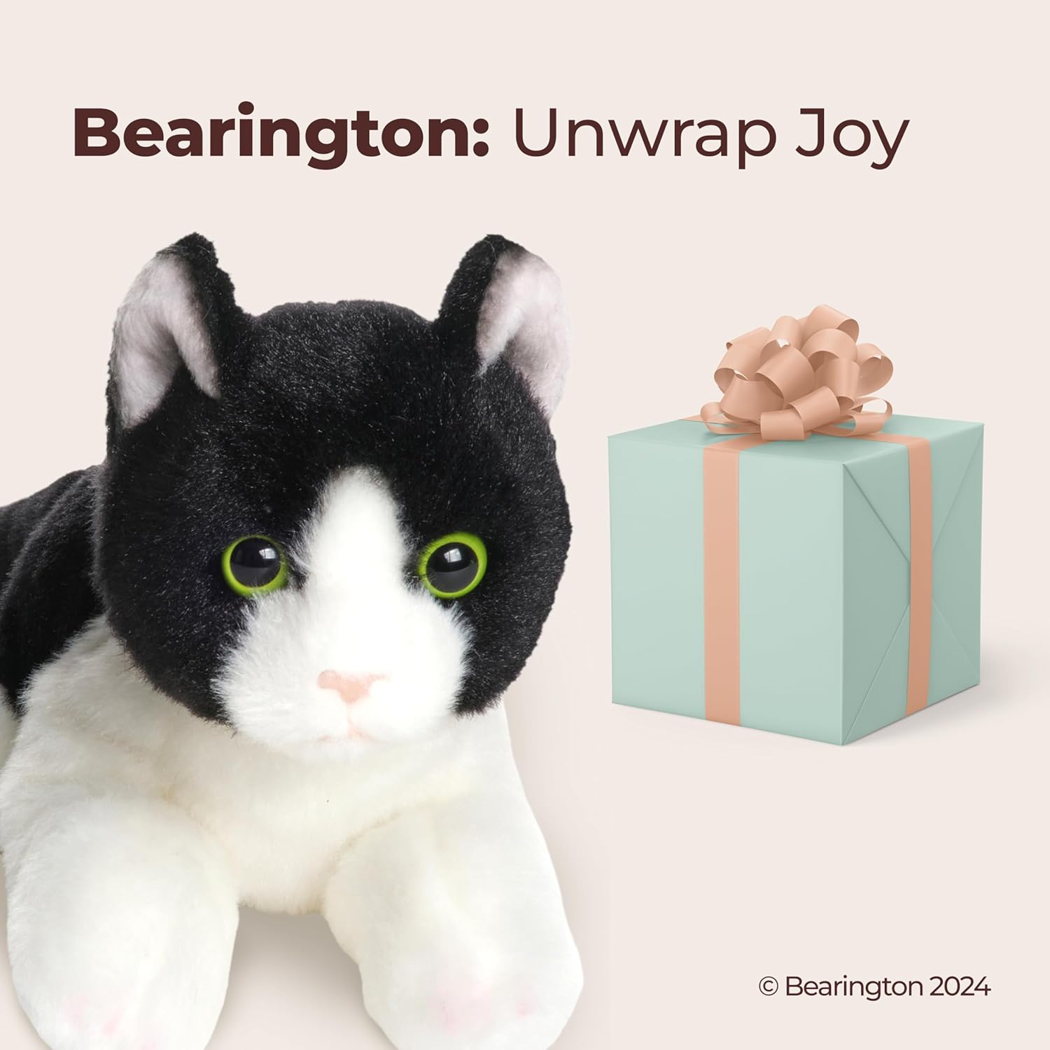 Bearington Collection Lil Domino 8 Inch Plush Cat