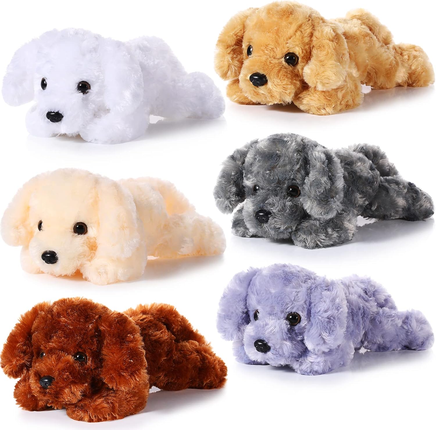 Harrycle 6 Pcs 8 Inch Plush Dog Stuffed Animal Set