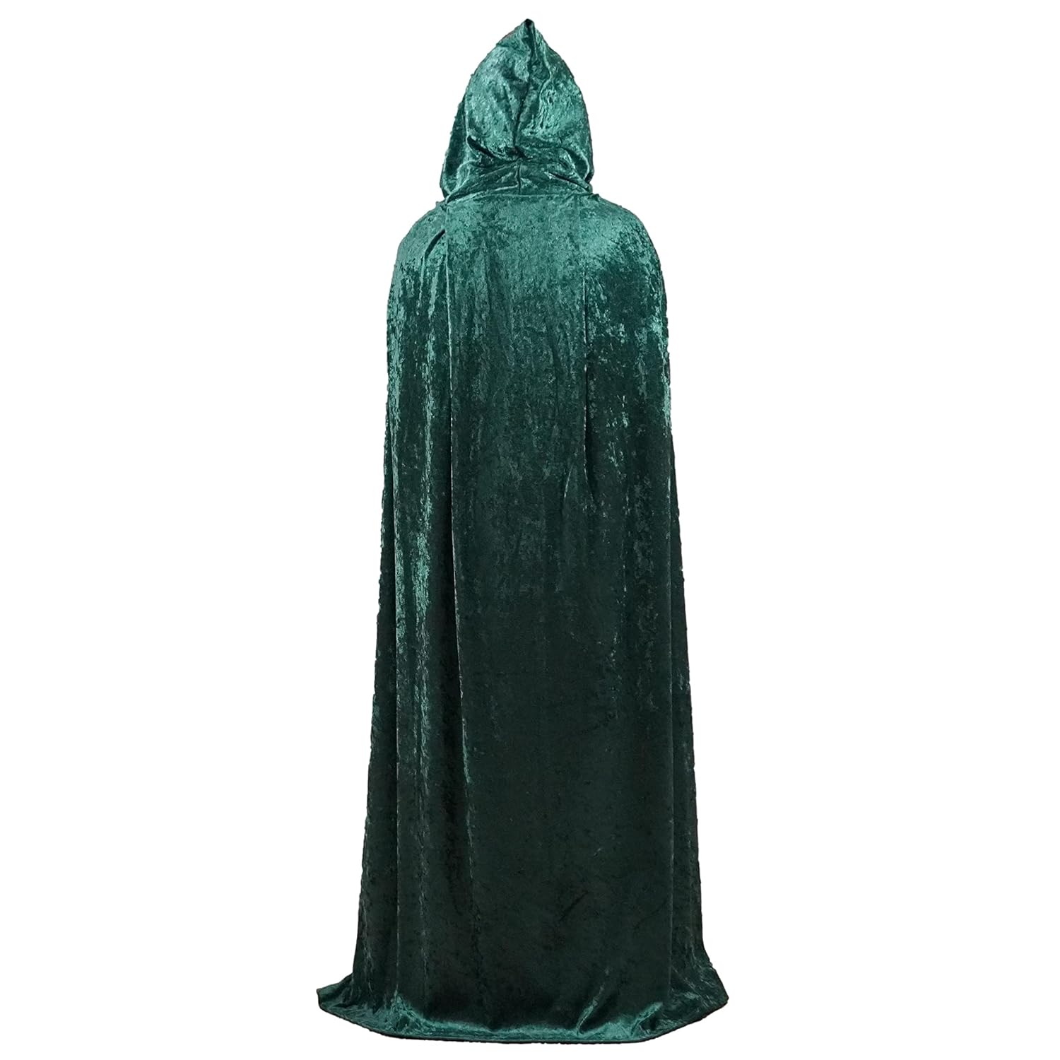 Hunter Emerald Green Crushed Velvet Hooded Cape - Adult Small 1