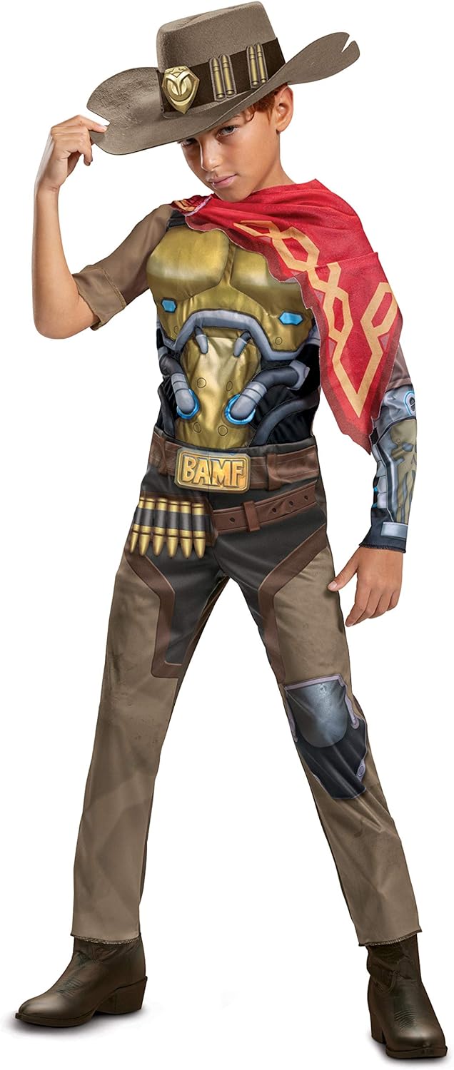 Overwatch McCree Costume for Kids Muscle Padded Jumpsuit
