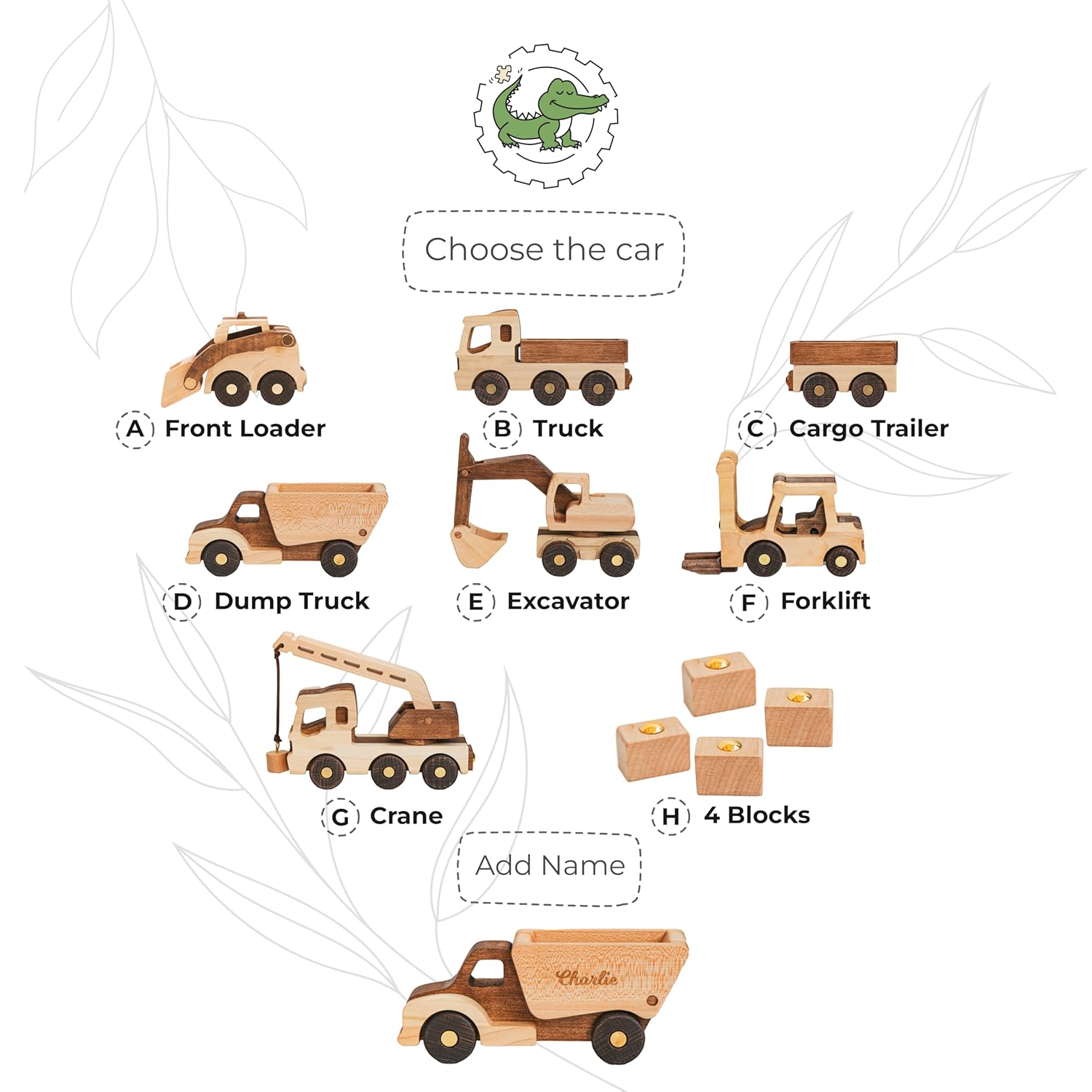 Personalized Wooden Toy Cars for Kids 1