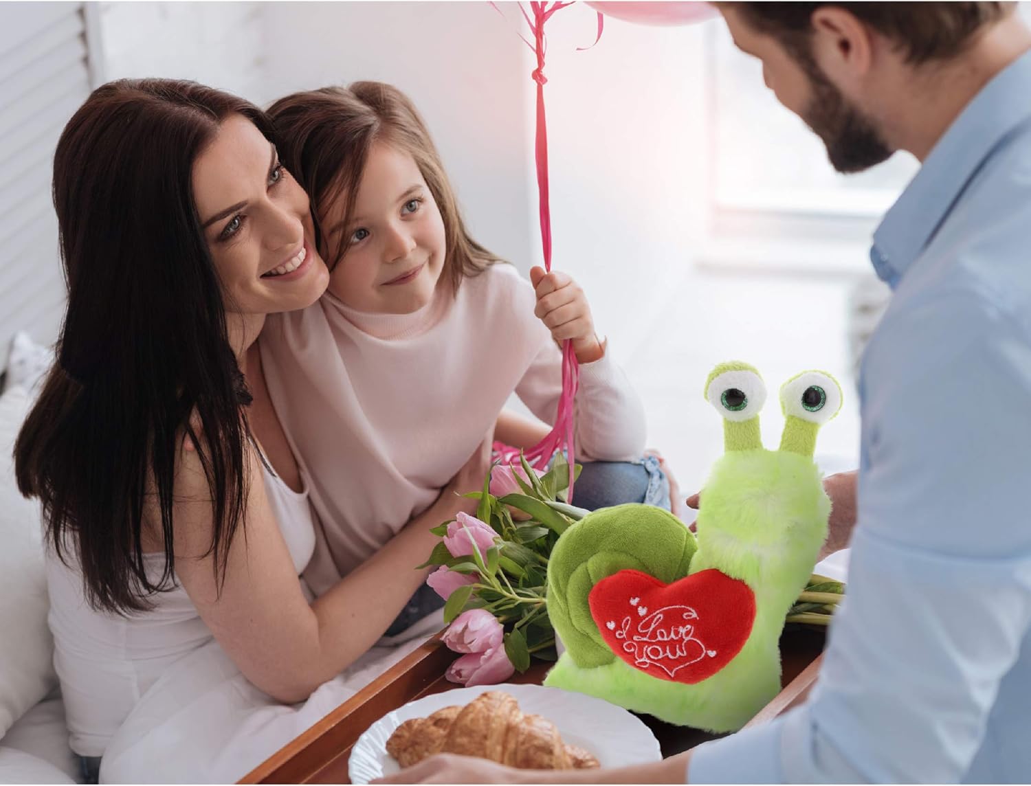 DolliBu I Love You Green Snail Plush Toy