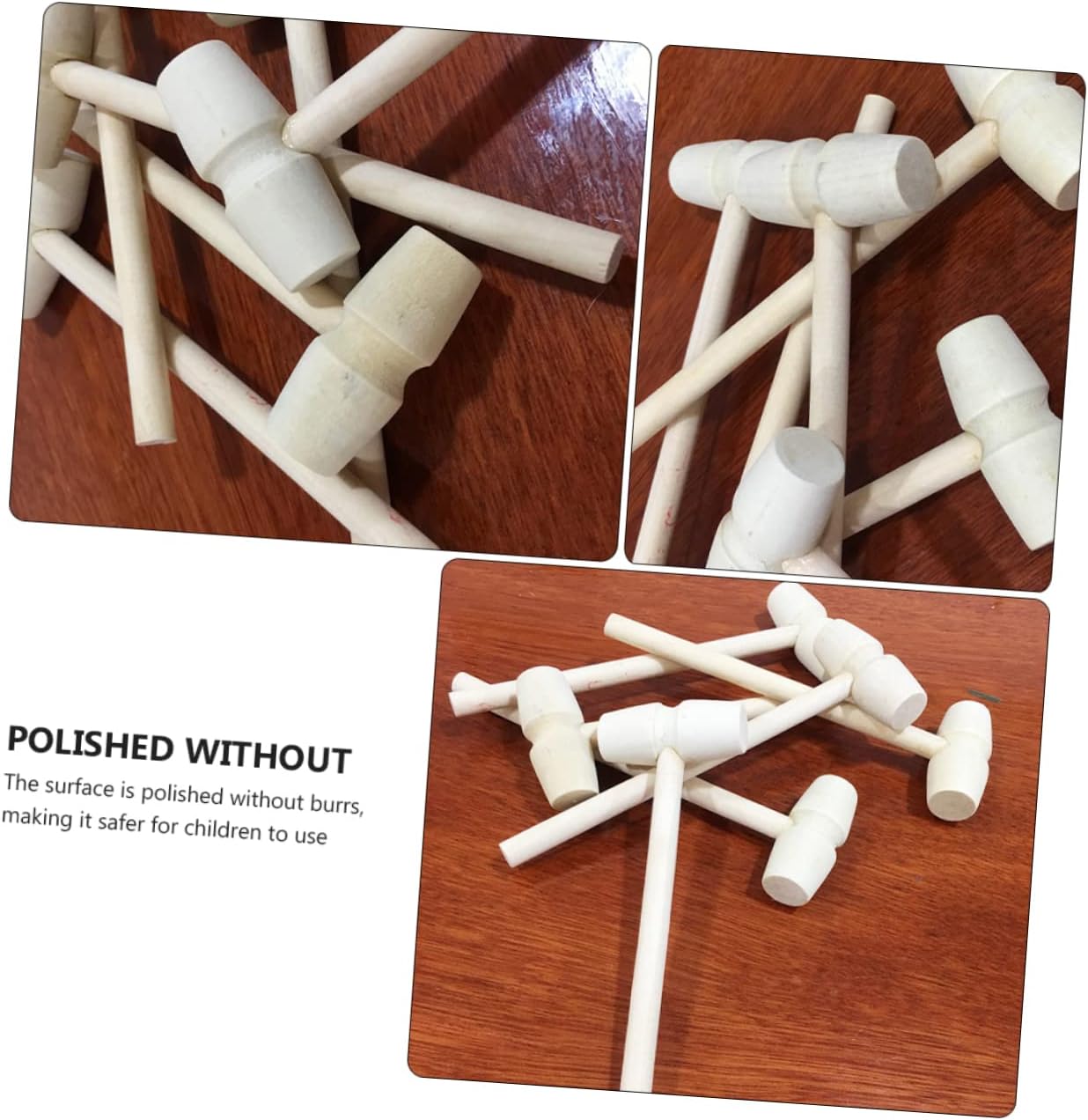 DECHOUS Wooden Hammer Toy Set 15pcs Safe and Durable