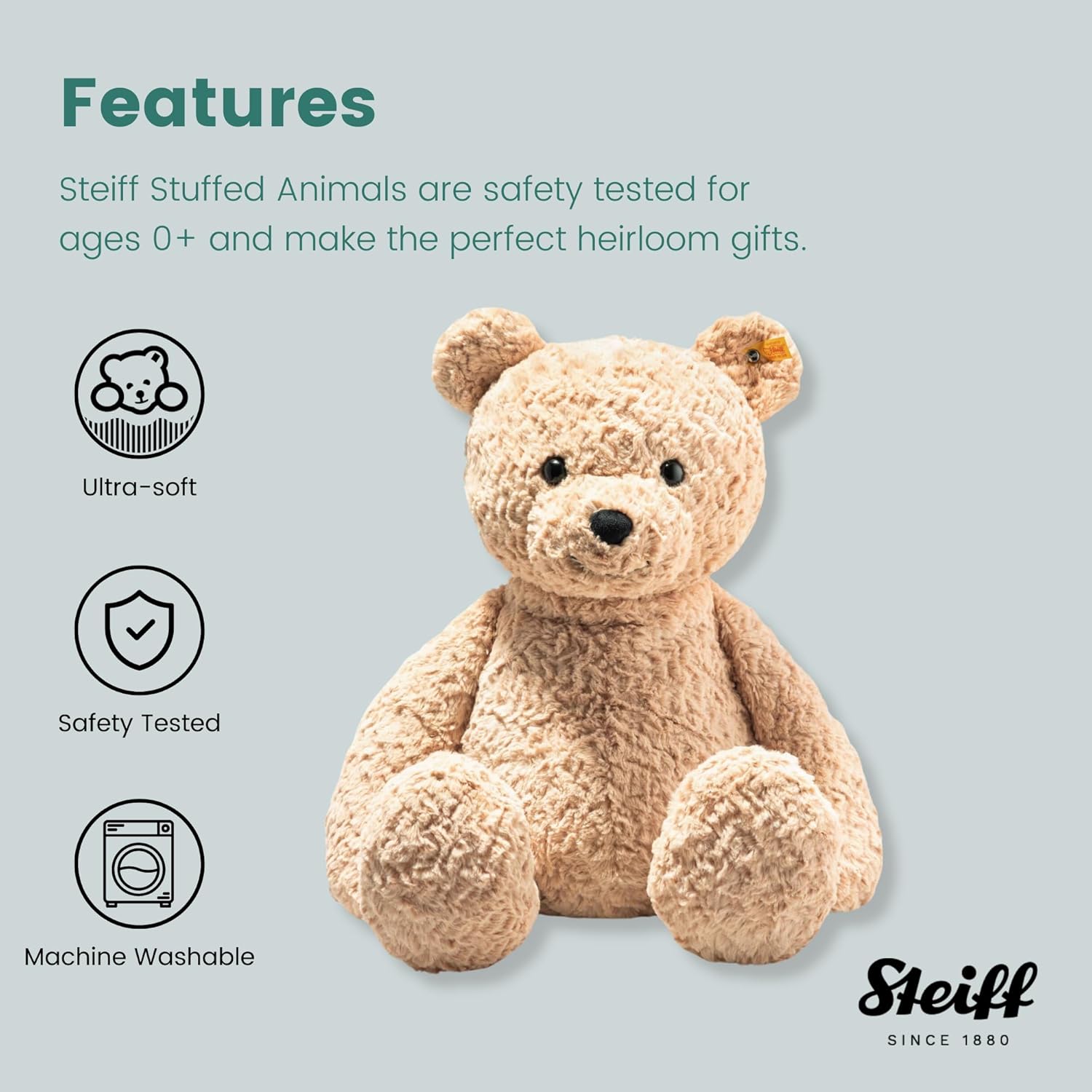 Steiff Jimmy Teddy Bear 55cm Cuddly Plush Toy