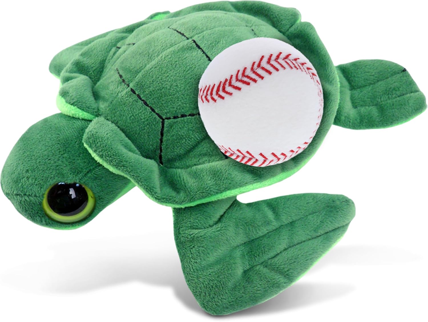 DolliBu Big-Eye Sea Turtle with Baseball Plush - 6 Inch