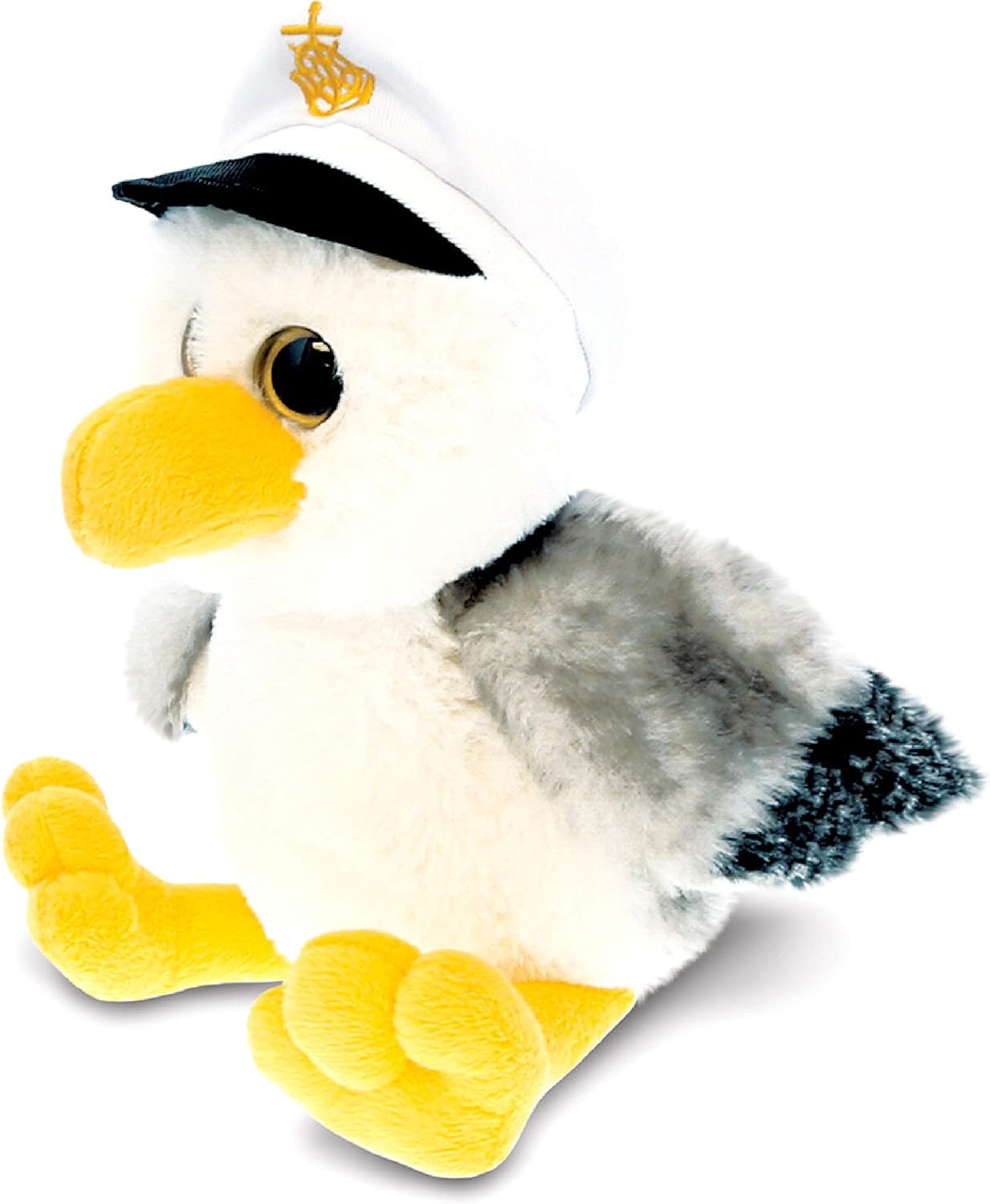 DolliBu Plush Seagull Sailor - 8 Inch Huggable Gray Stuffed Animal