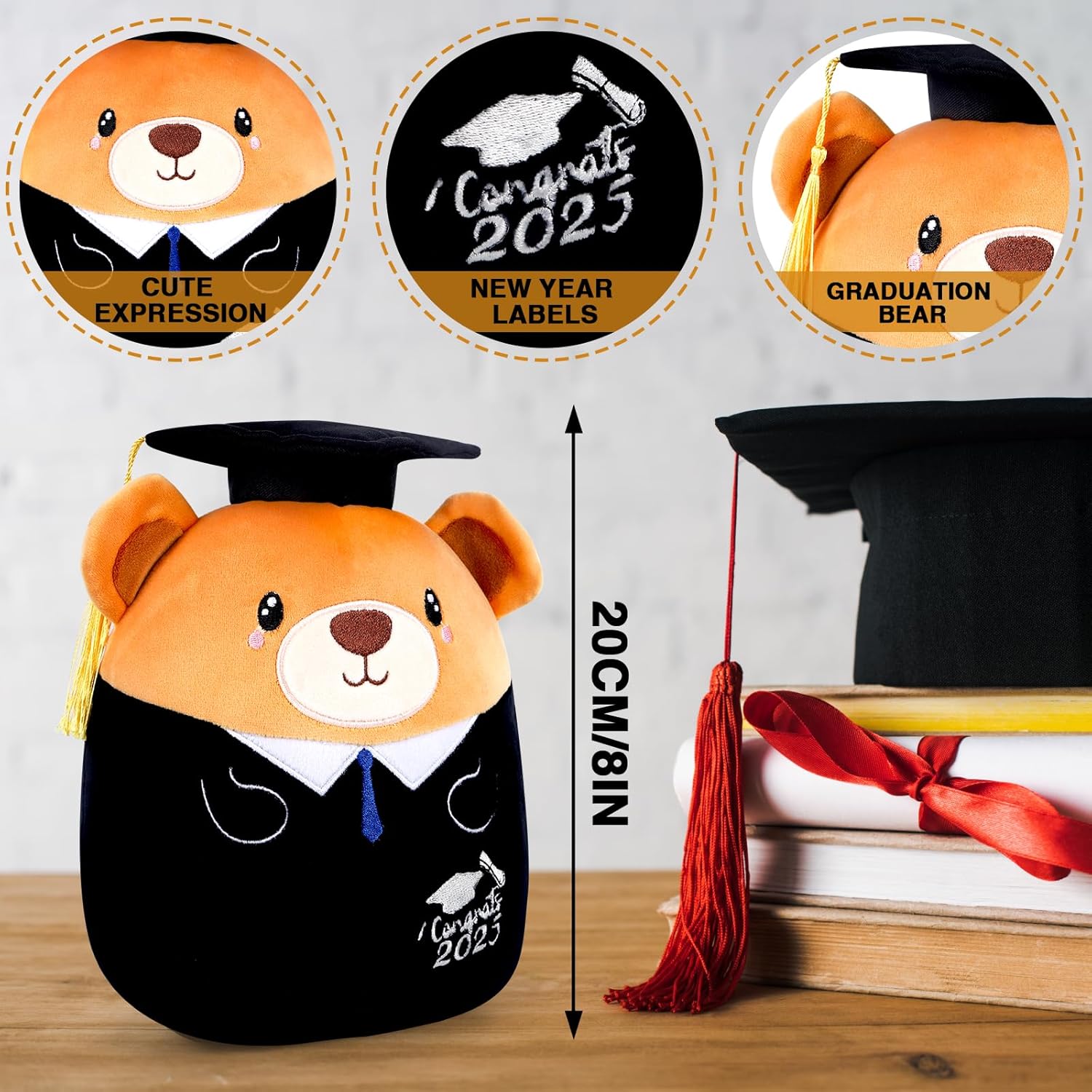 Grad 2025 Bear Plush Pillow Stuffed Animal