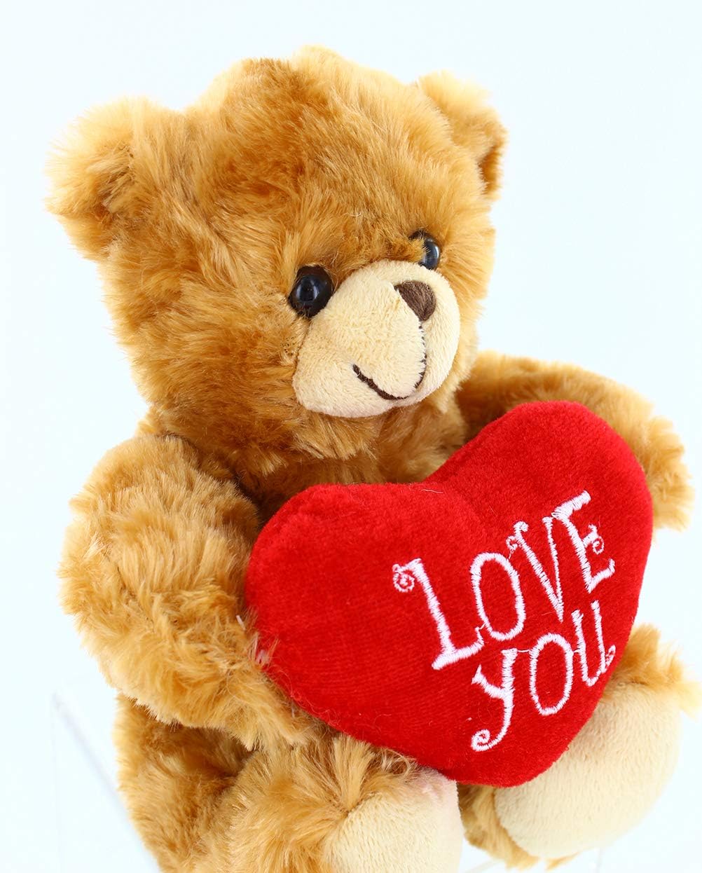Plushland Stuffed Mocha Heart Bear - 9 Inch Plush Toy