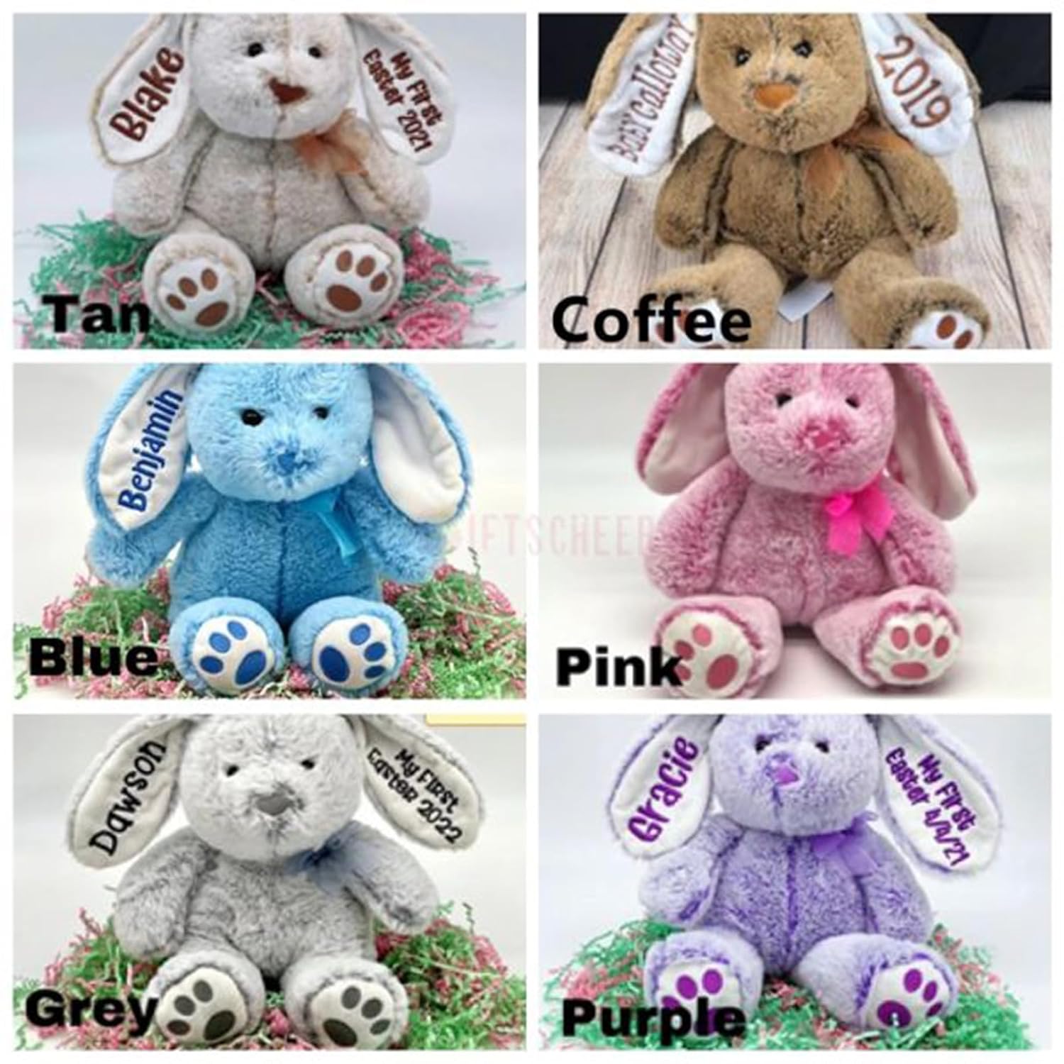 Personalized Plush Bunny Toy for Kids Soft Easter Gift