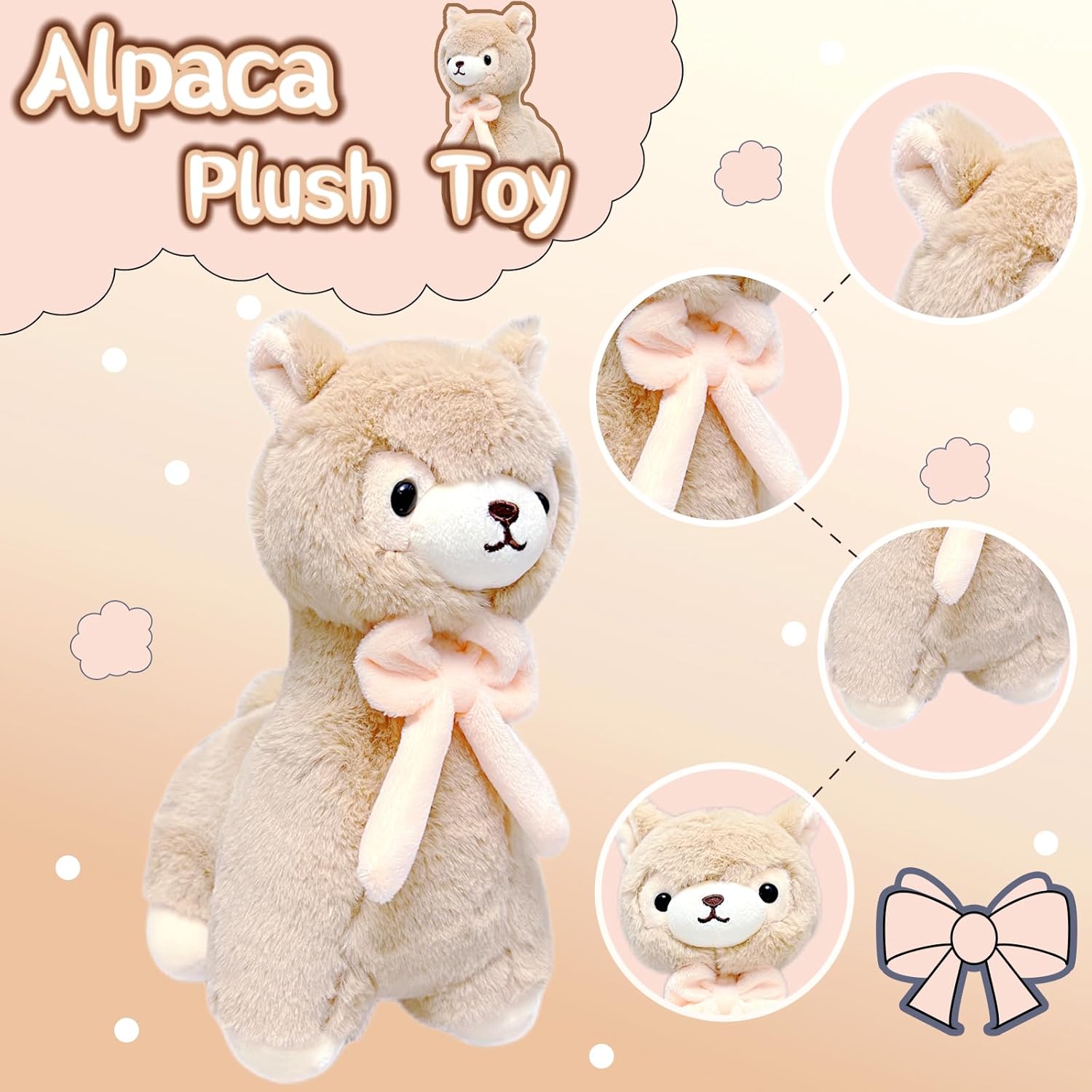 NuomiYue Brown Alpaca Plush Toy 11 Cuddly Llama Stuffed Animal