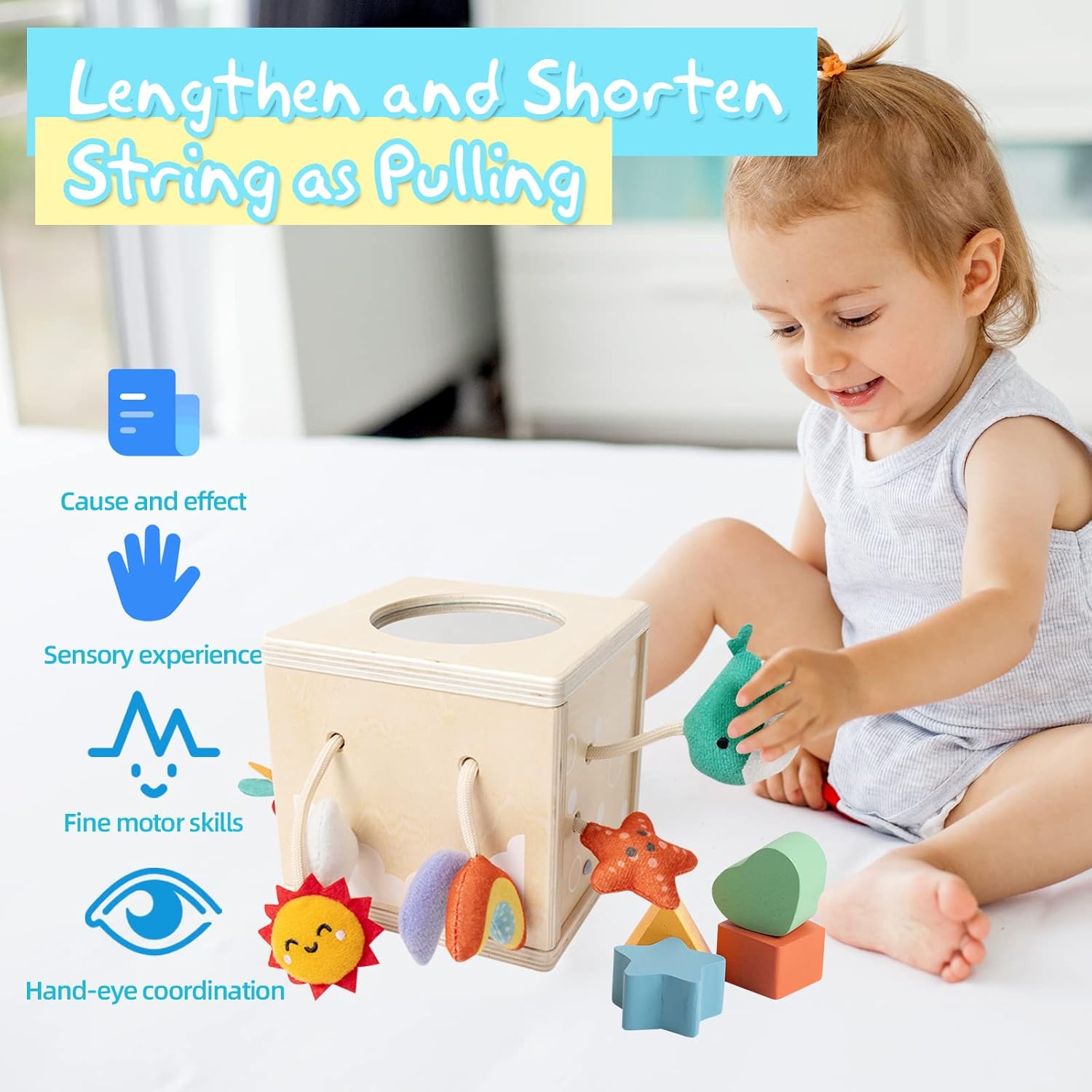 Twefex Pull String Activity Toy for 6-12 Months