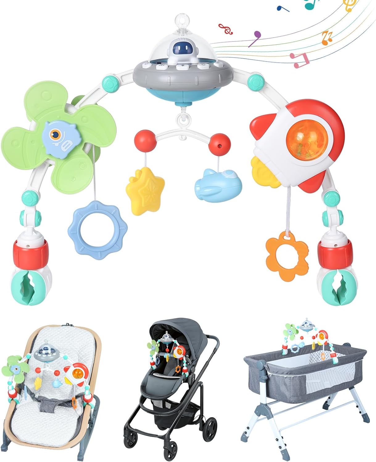 Orzbow Stroller Arch Toy with Musical Windmill