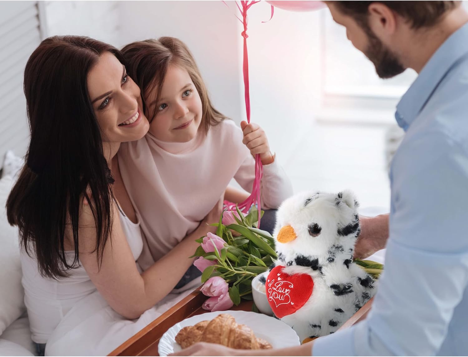 DolliBu I Love You Valentine White Owl Stuffed Animal