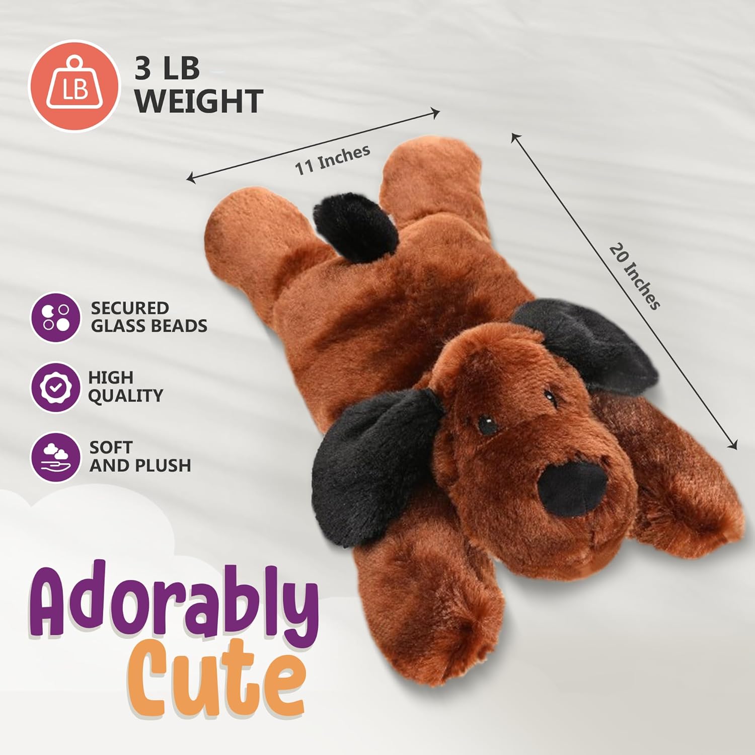 Cuddle Buds Weighted Plush Dog Toy 3lbs 20