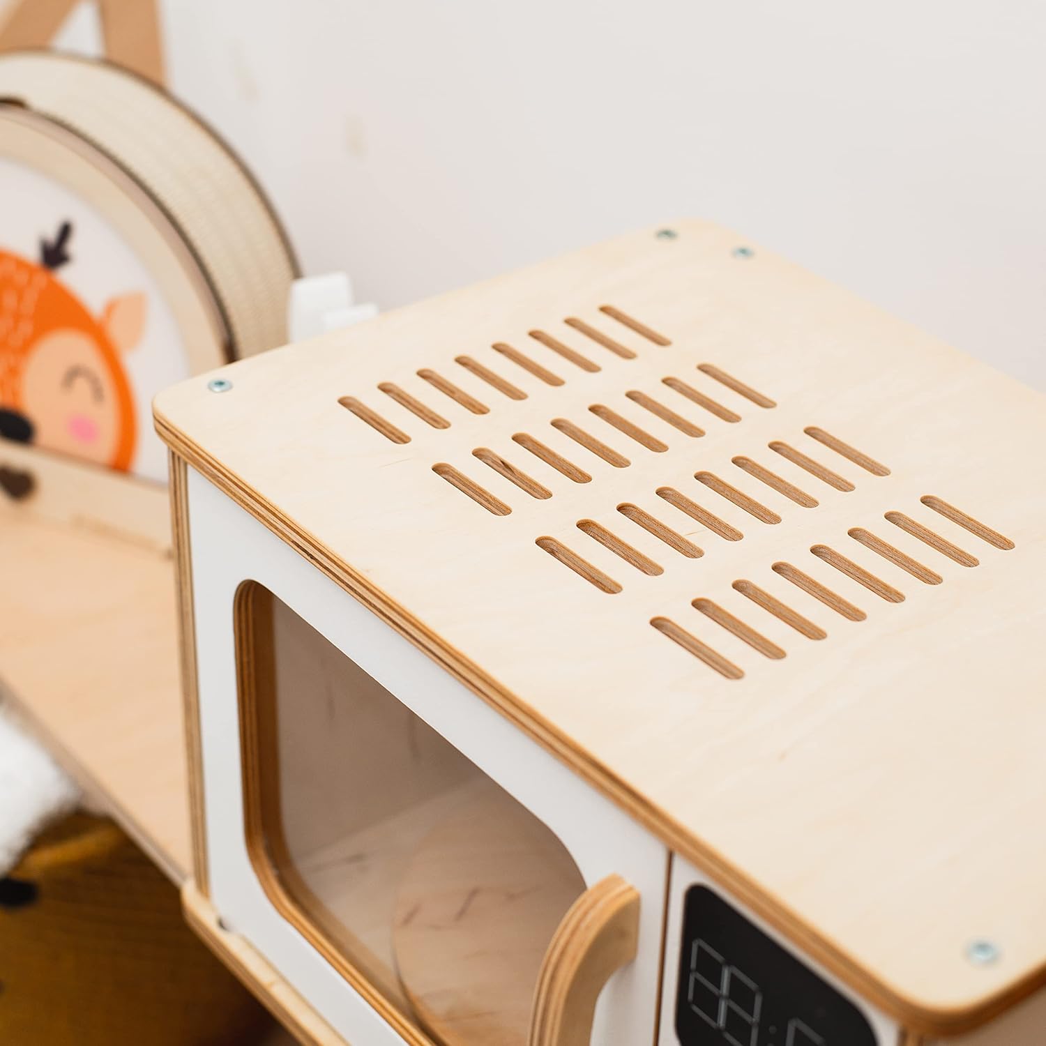 Enjoy The Wood Wooden Microwave Toy for Toddlers