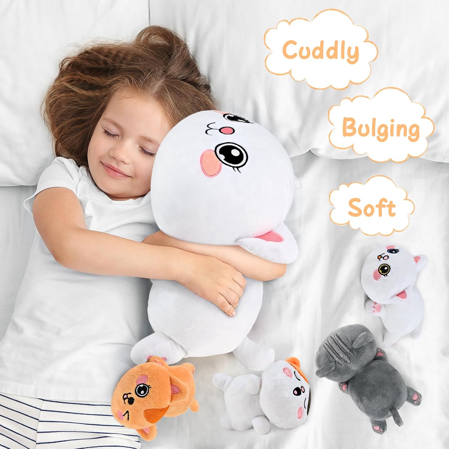 KMUYSL Plush Kitty Set - Mommy with 4 Baby Kitties