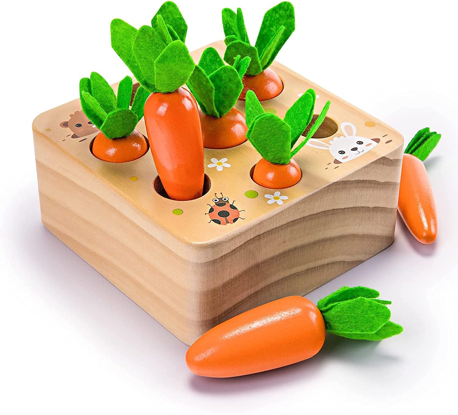 Ancaixin Wooden Montessori Carrot Harvest Toy