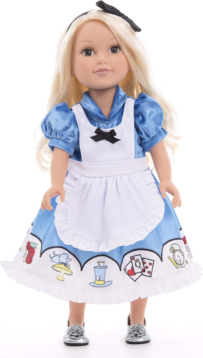 Little Adventures Alice Princess Dress With Headband - Machine Washable