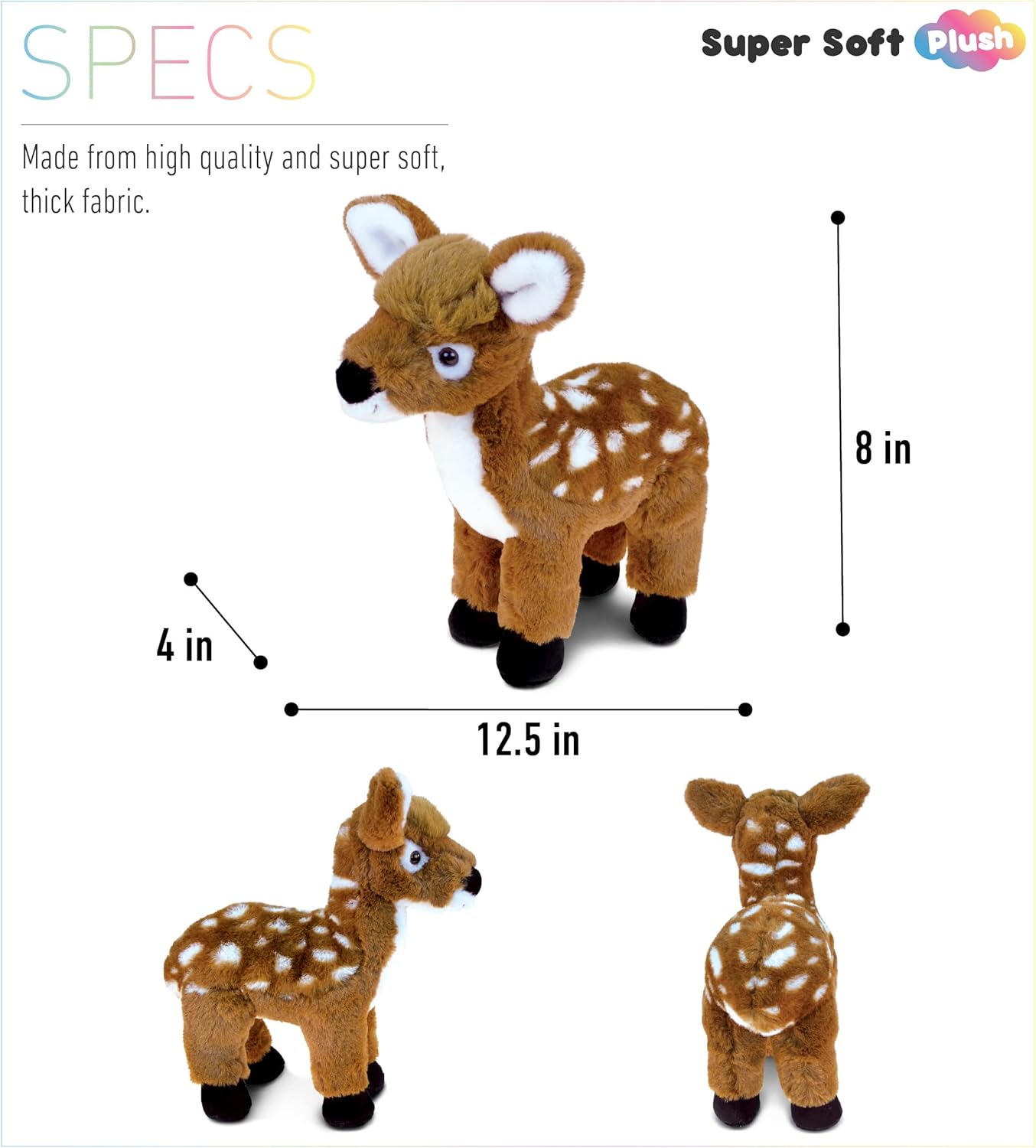 DolliBu Plush Deer Stuffed Animal - 125 Inch