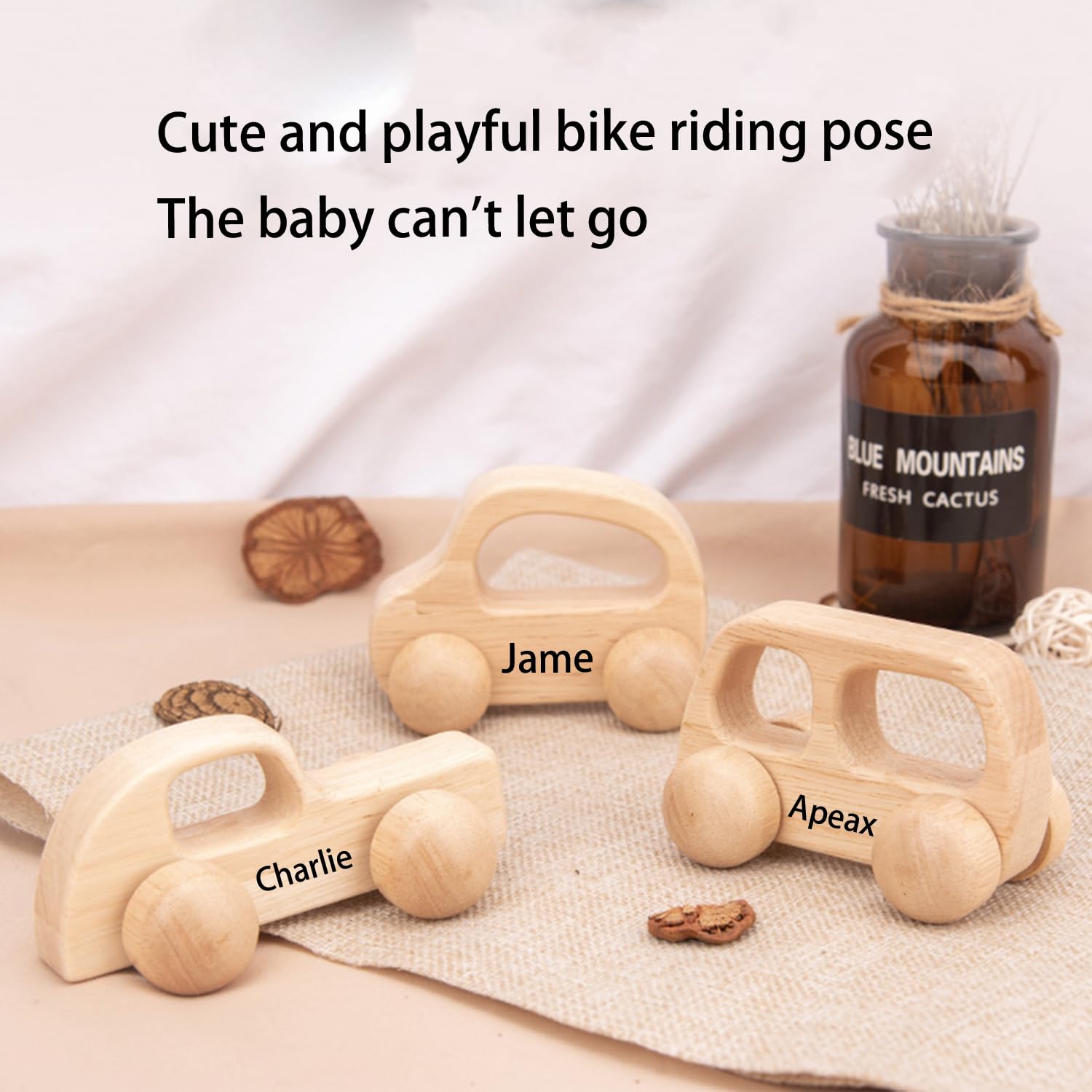 Personalized Name Wooden Toy Car for Toddlers 1-3 1