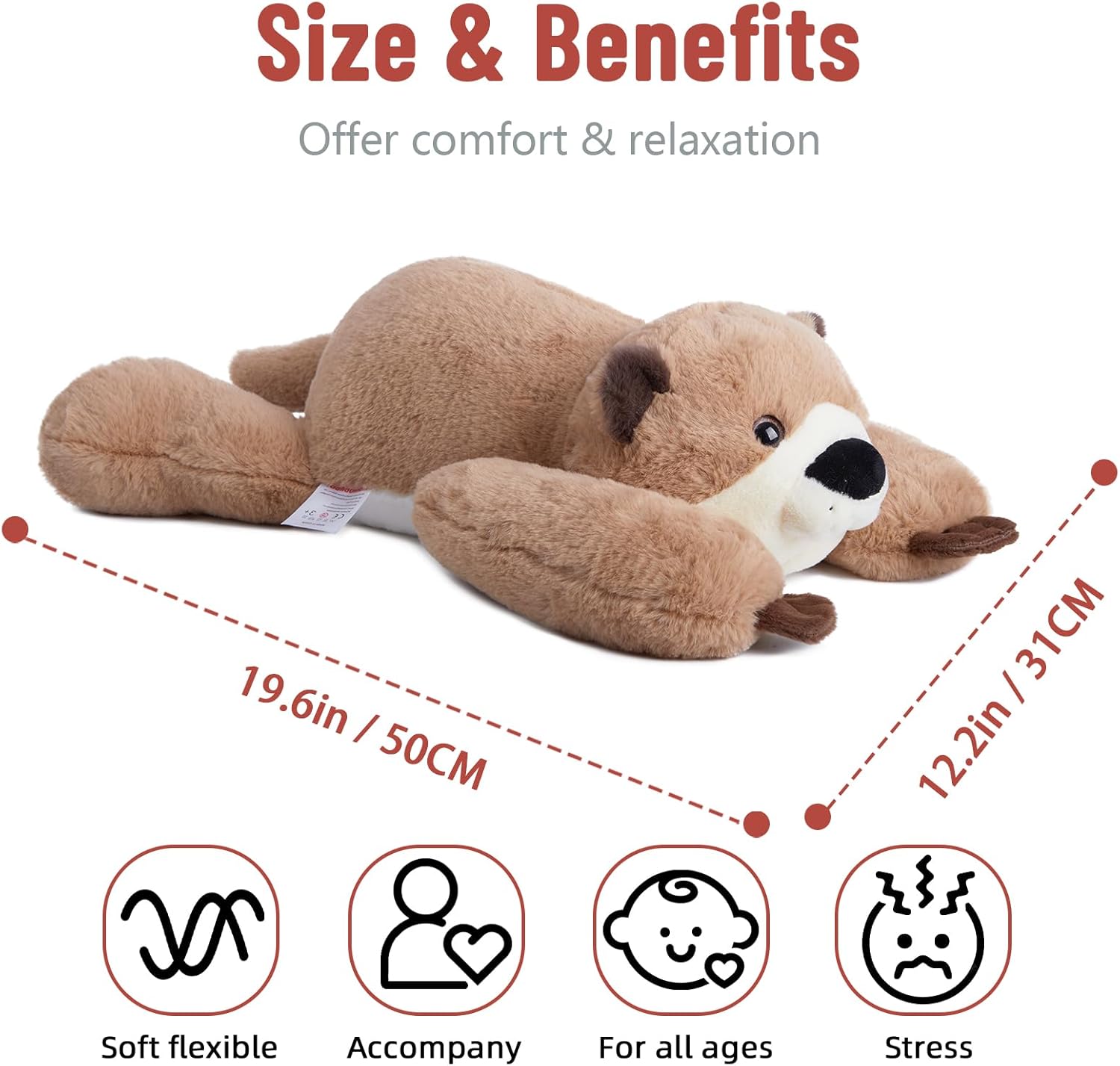 Niuniu Daddy 20 Otter Weighted Plush Toy for Kids Adults