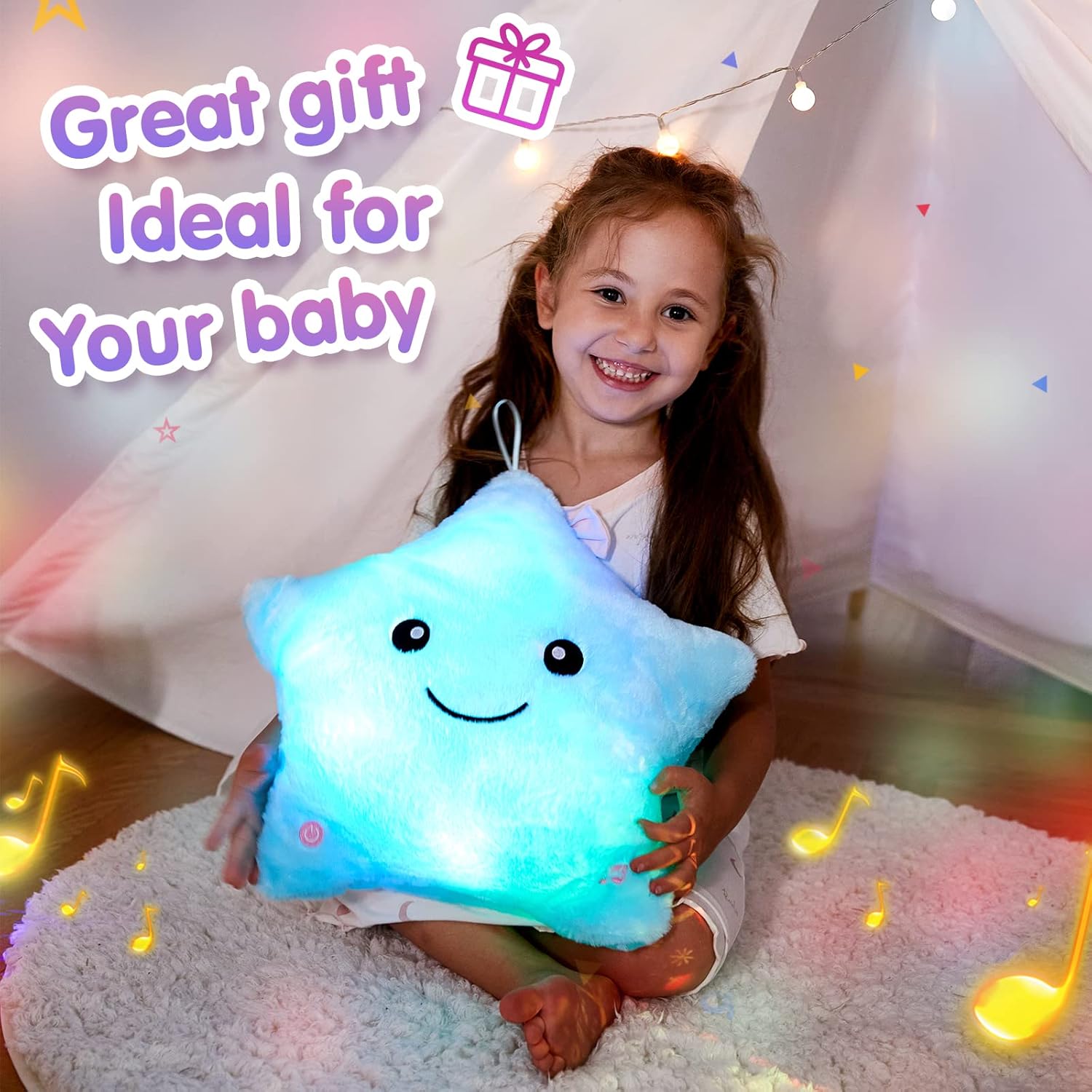 BSTAOFY 13 LED Musical Glow Star Stuffed Animal Toy