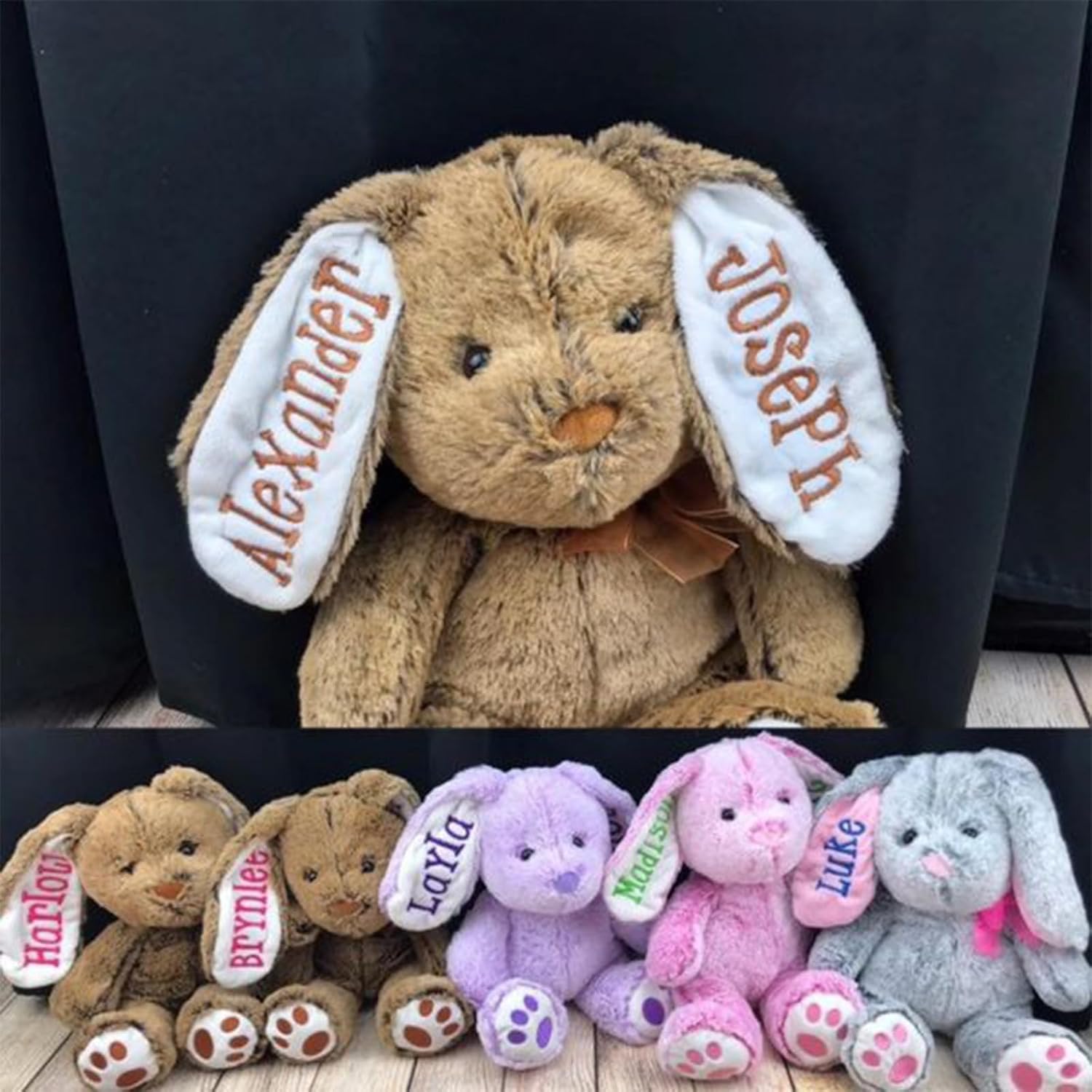 Personalized Plush Bunny Toy for Kids Soft Easter Gift
