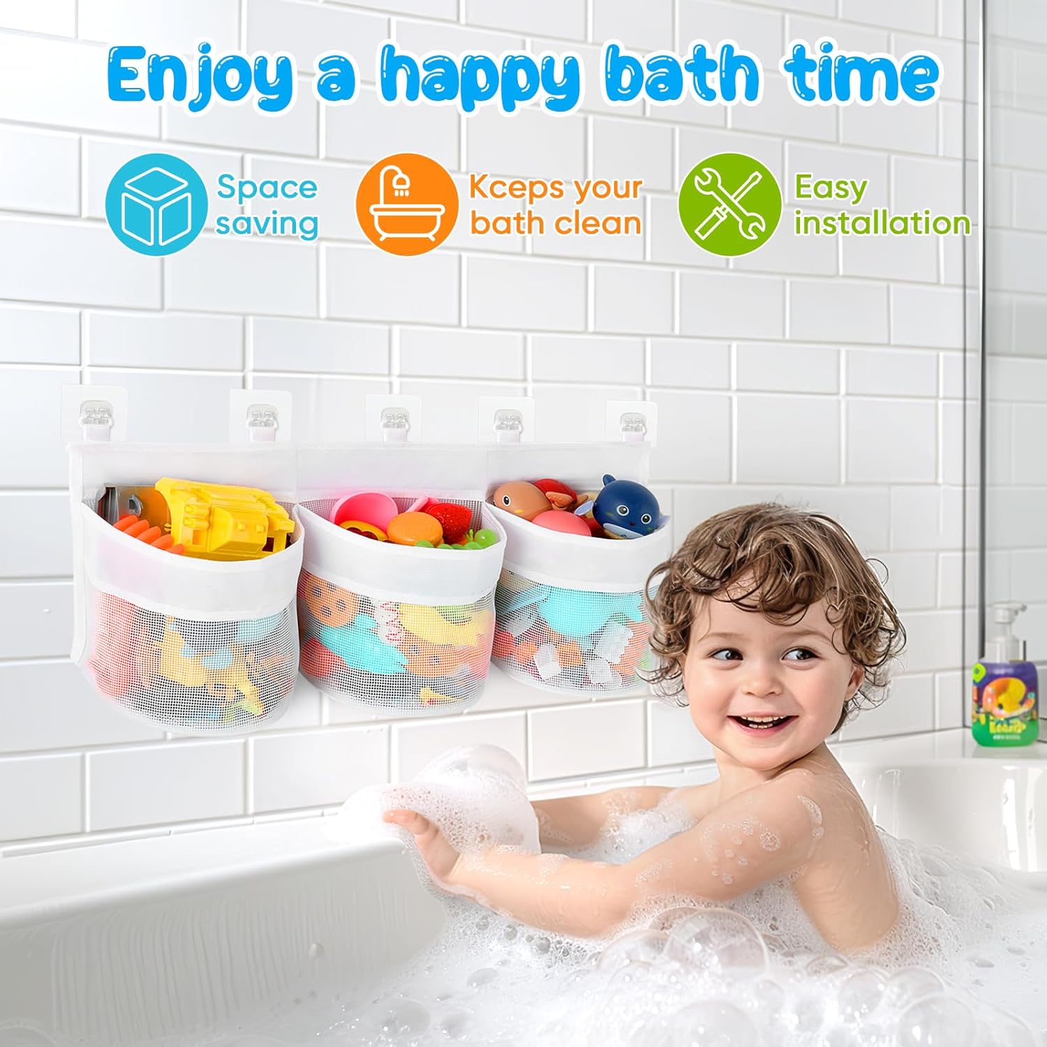 Satumho Bath Toy Storage Organizer White