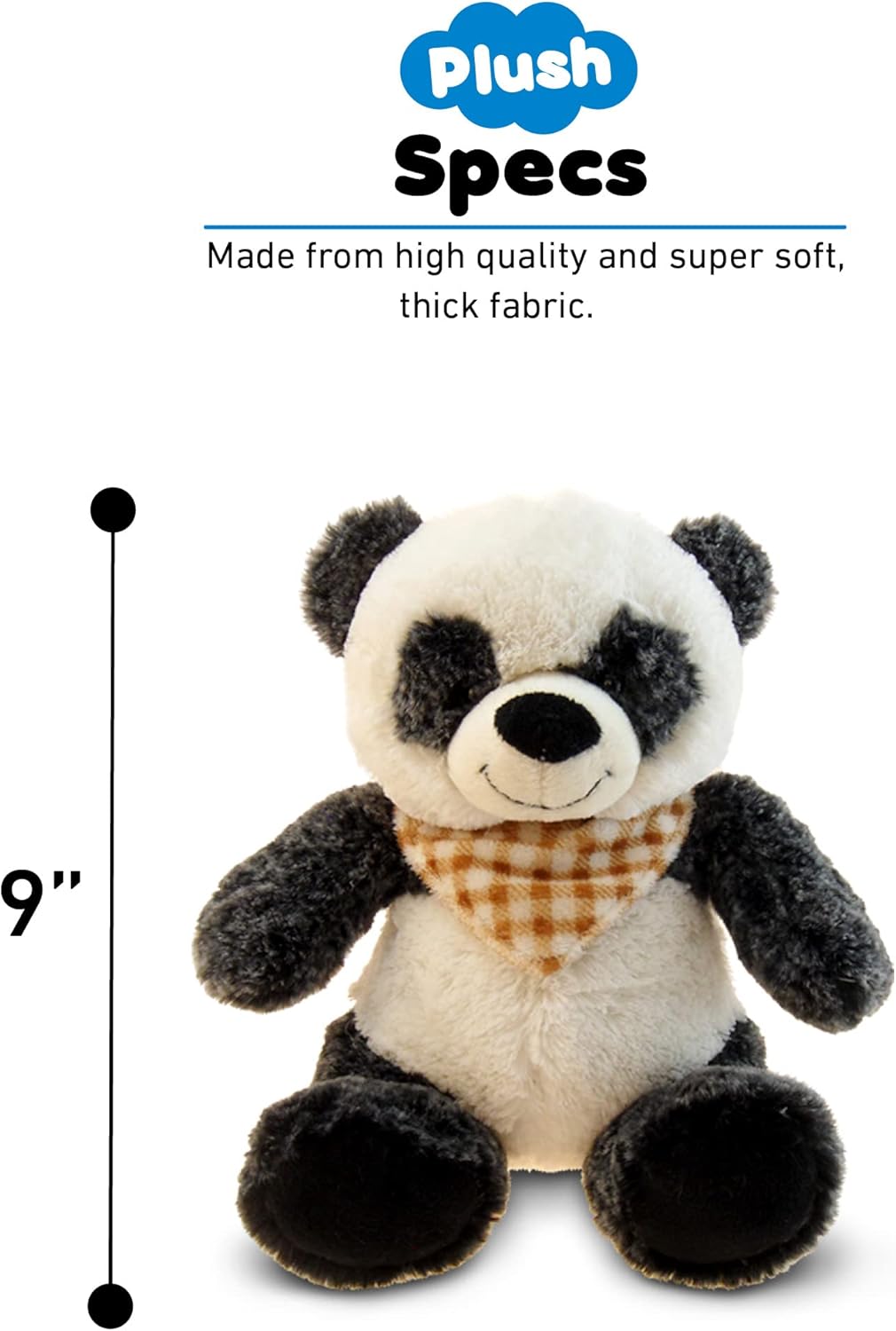 DolliBu Plush Panda Bear Stuffed Animal 8 Inch