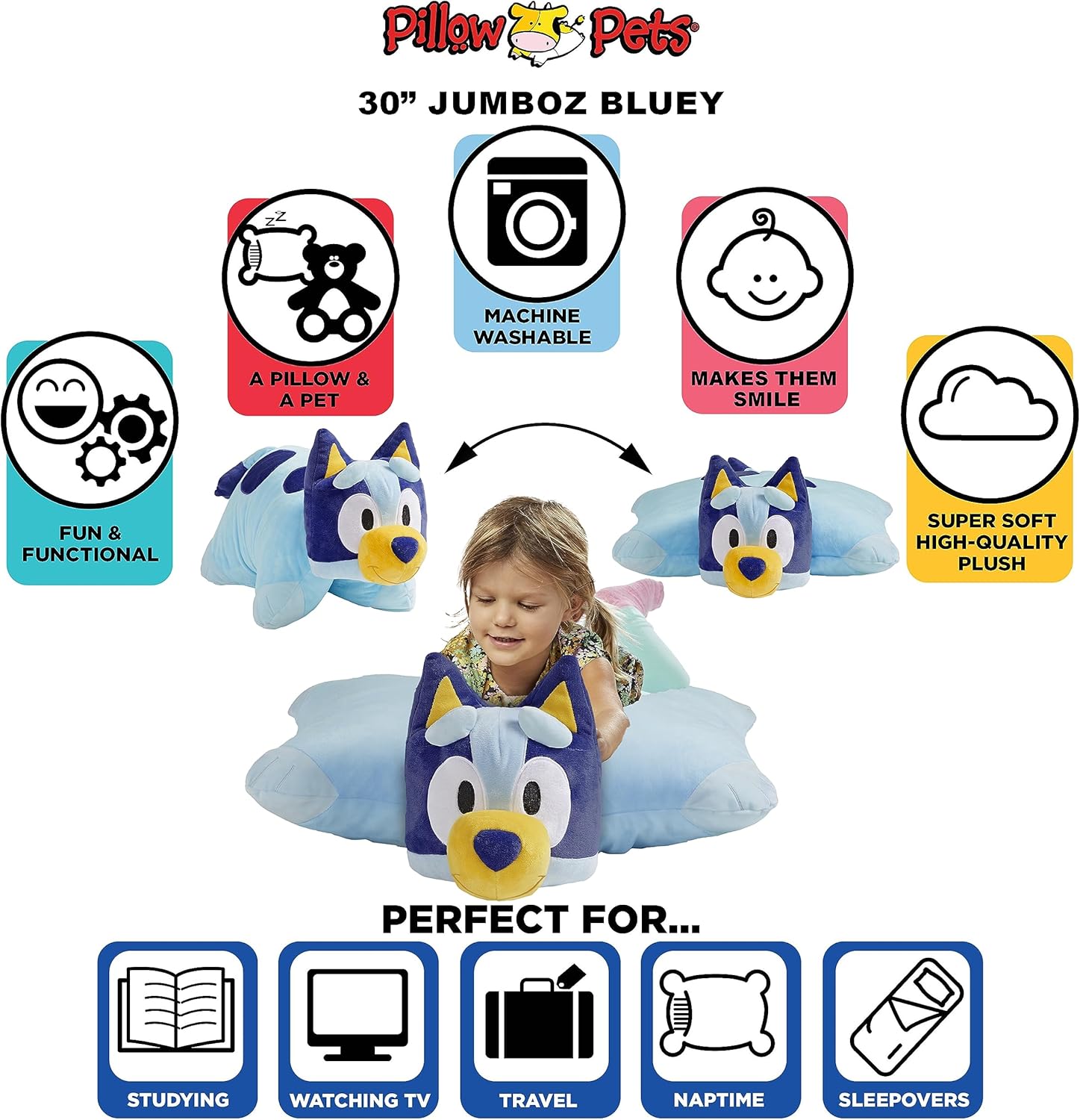 Pillow Pets Jumbo Bluey Plush Toy 1