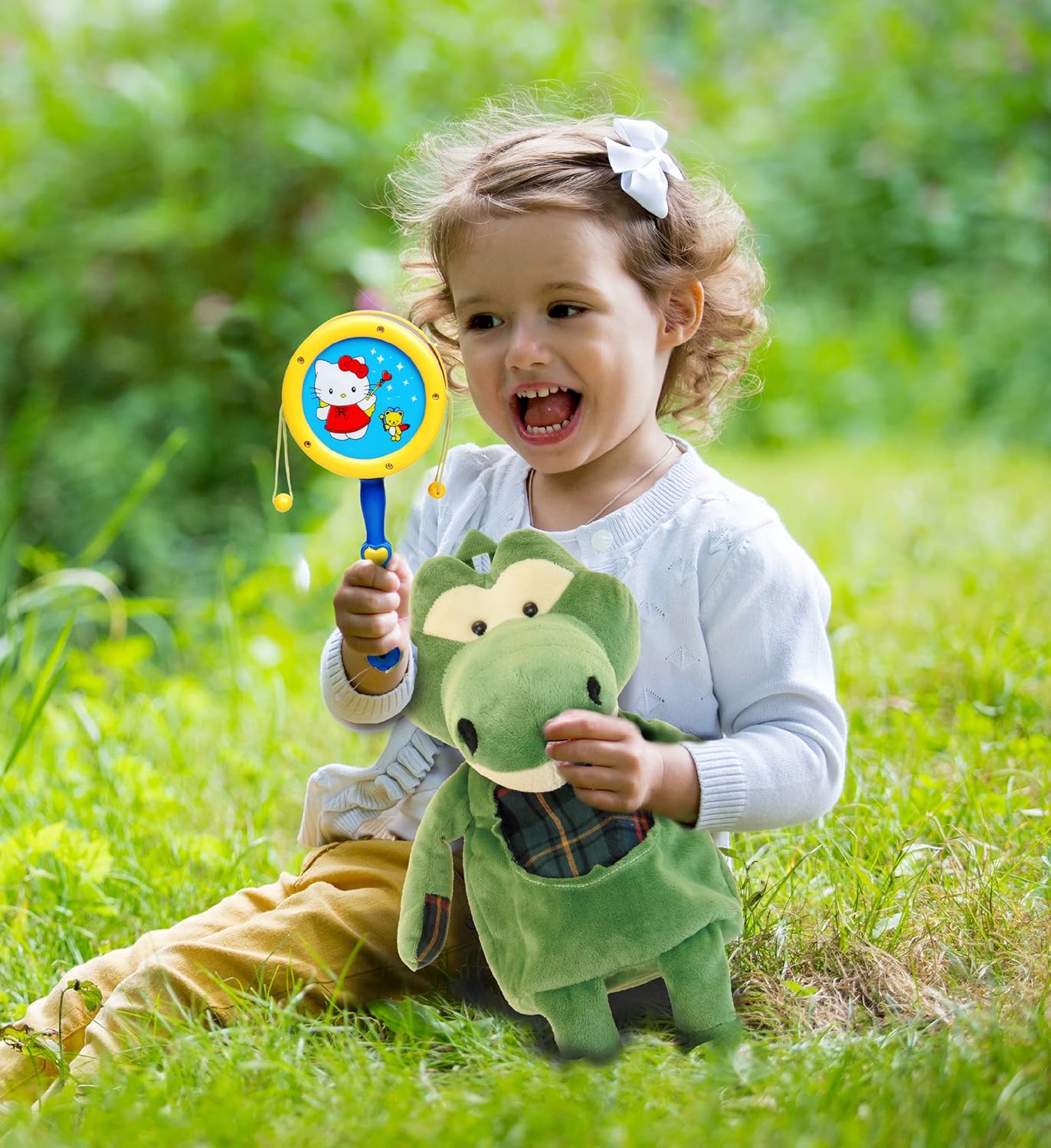 DolliBu Alligator Plush Backpack 14 Inch Cute Kids Travel Bag