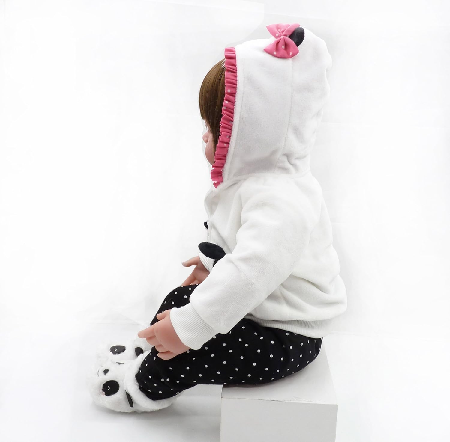 Reborn Baby Girl Doll 18 Inch Panda Outfit Accessories