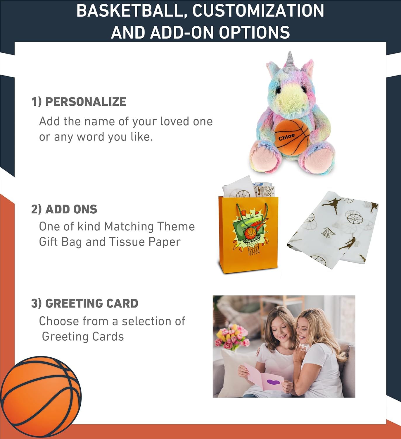DolliBu Rainbow Unicorn Basketball Plush - 10 Inches Huggable