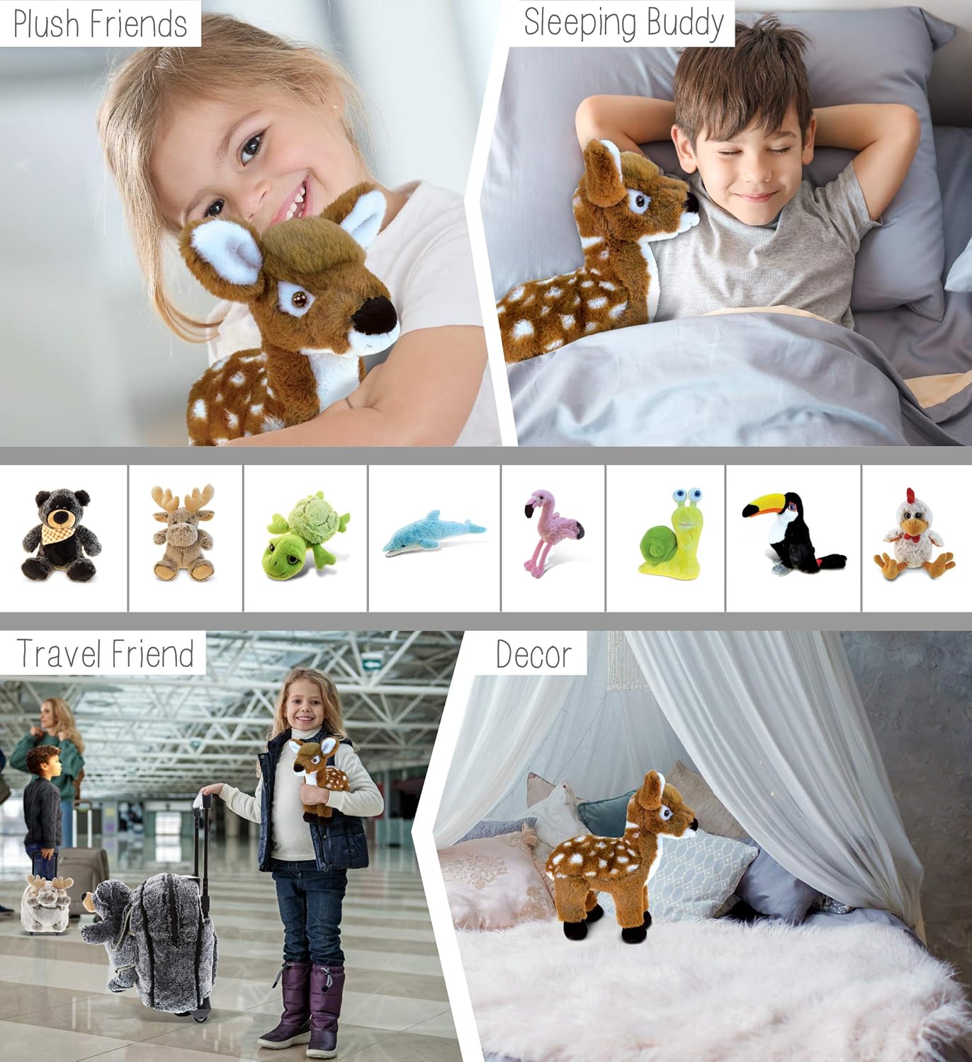 DolliBu Plush Deer Stuffed Animal - 125 Inch