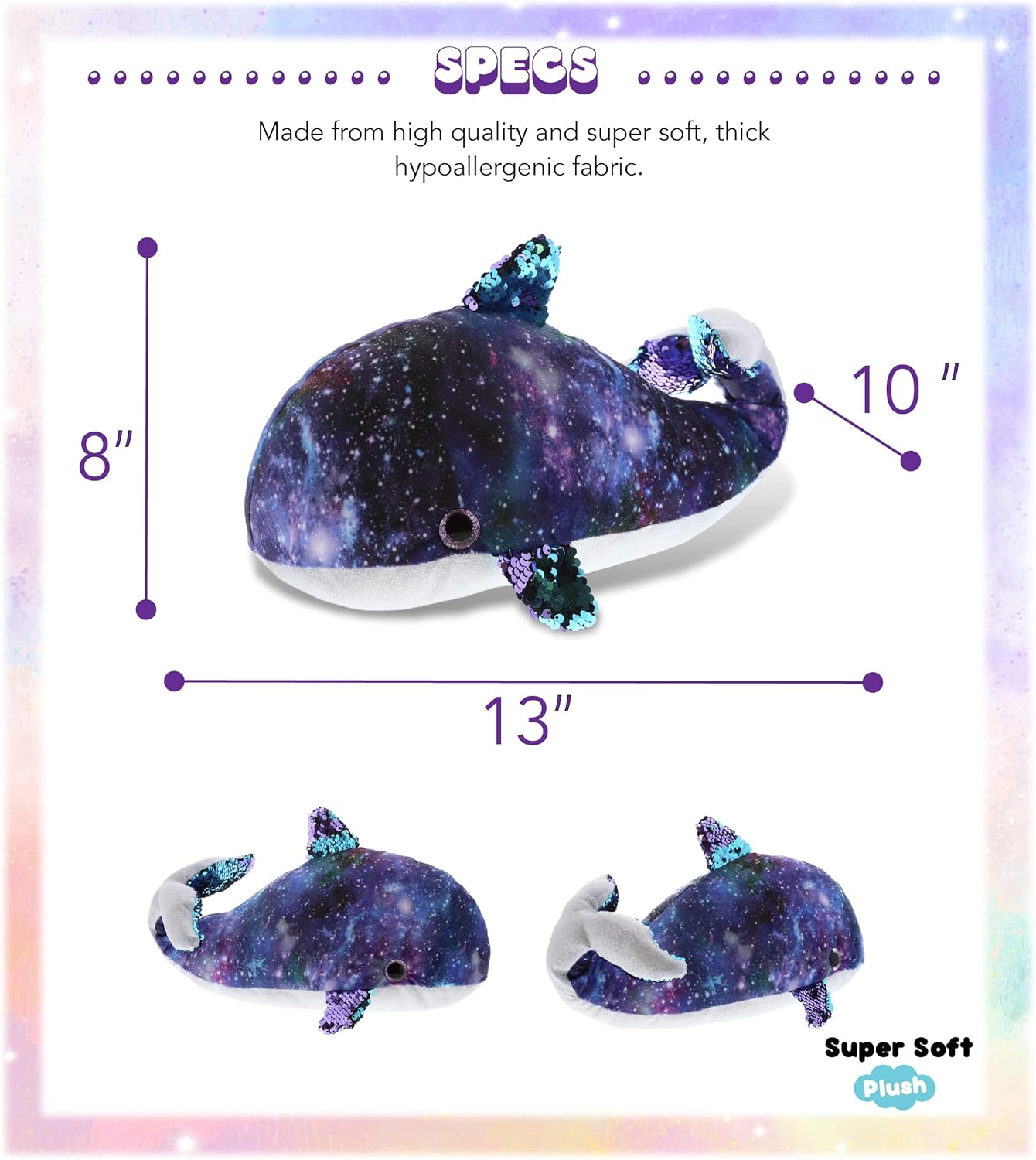 DolliBu Whale Space Flip Sequin Plush Toy 1