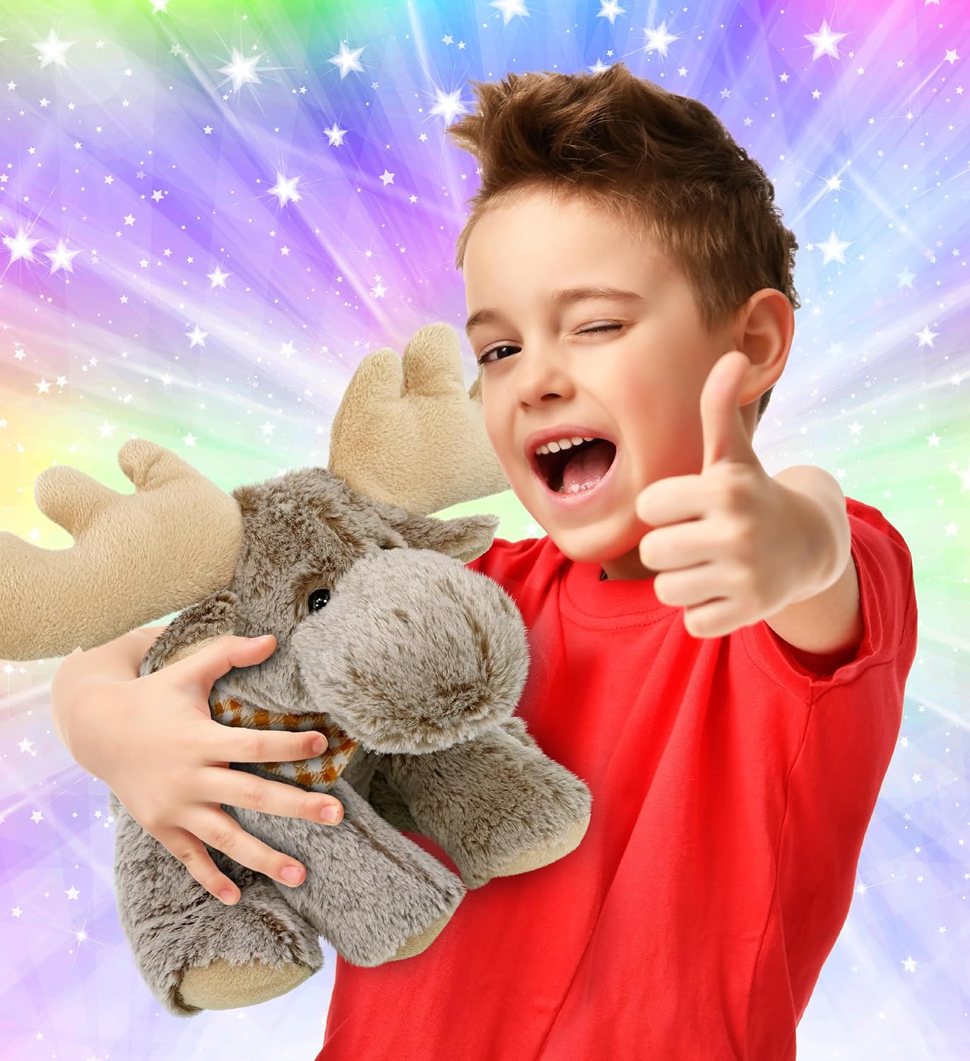 Puzzled DolliBu 12 Inch Fluffy Moose Plush Toy
