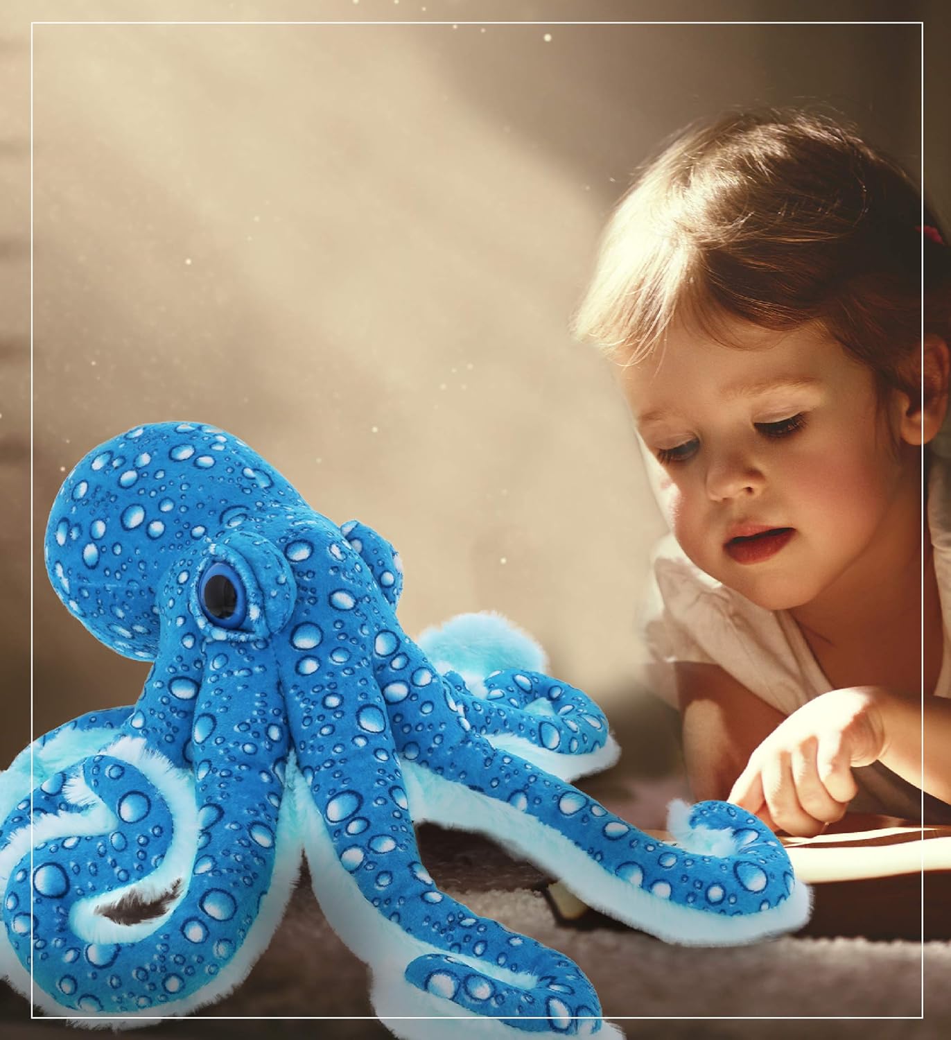 DolliBu 16 Inch Large Blue Octopus Plush Toy