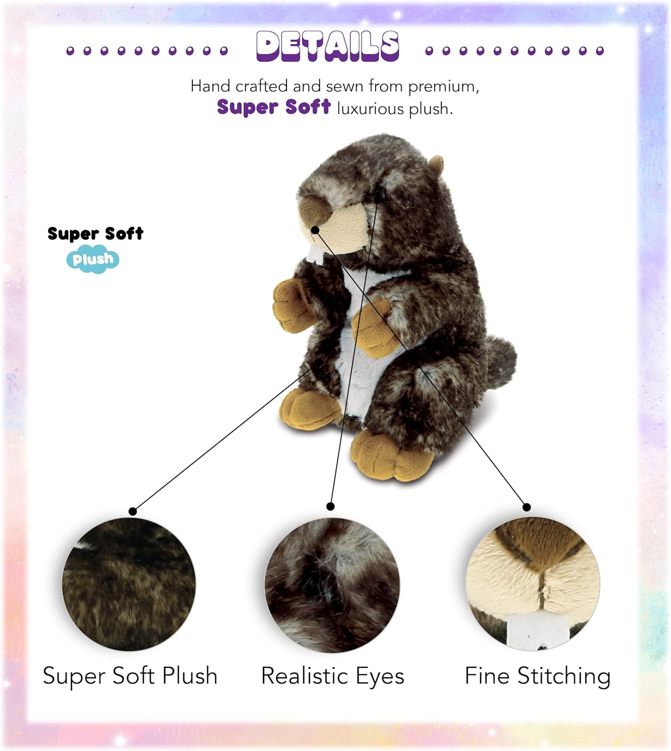 DolliBu Wild Marmot Plush Animal - 85 Inches