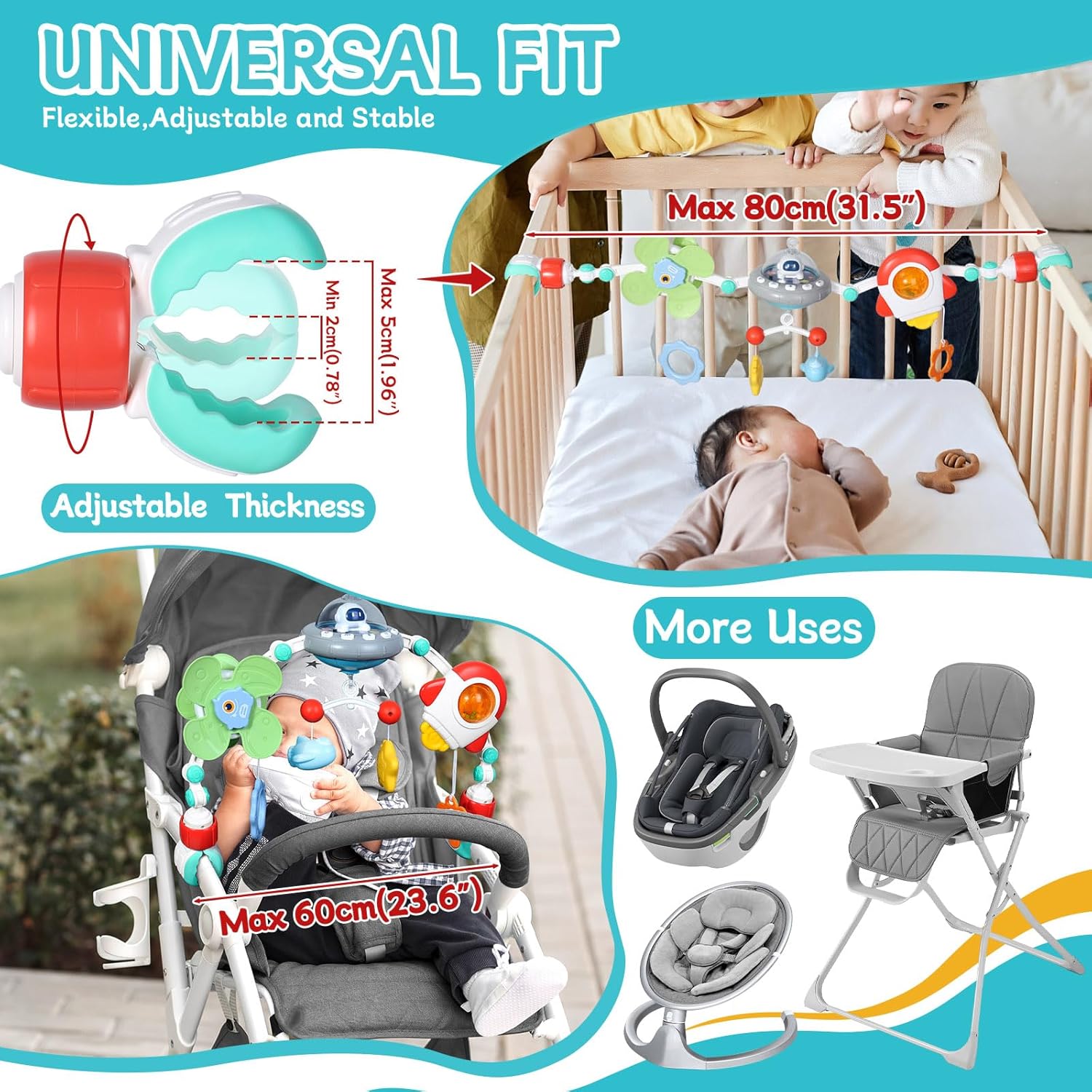 Orzbow Stroller Arch Toy with Musical Windmill