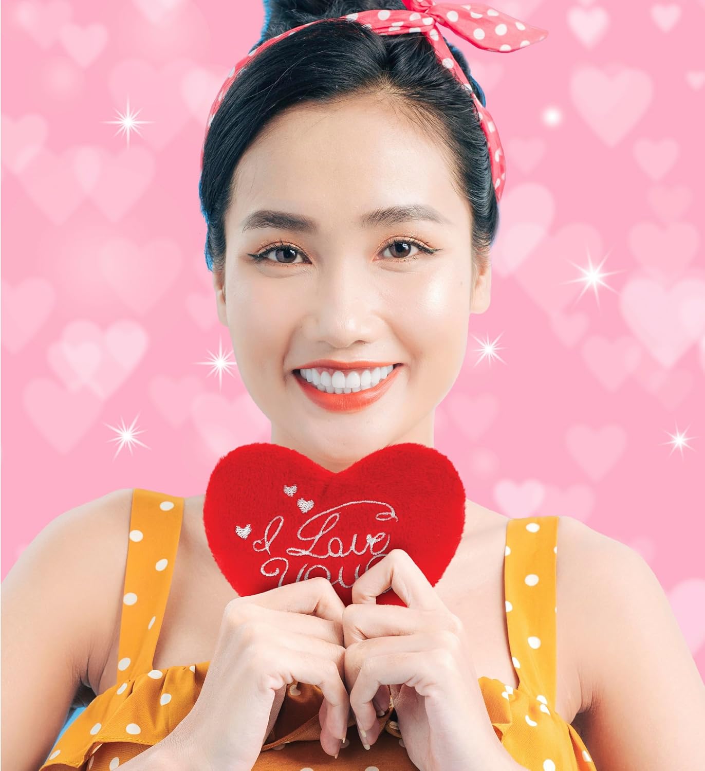 DolliBu I Love You Red Heart Plush Toy 1