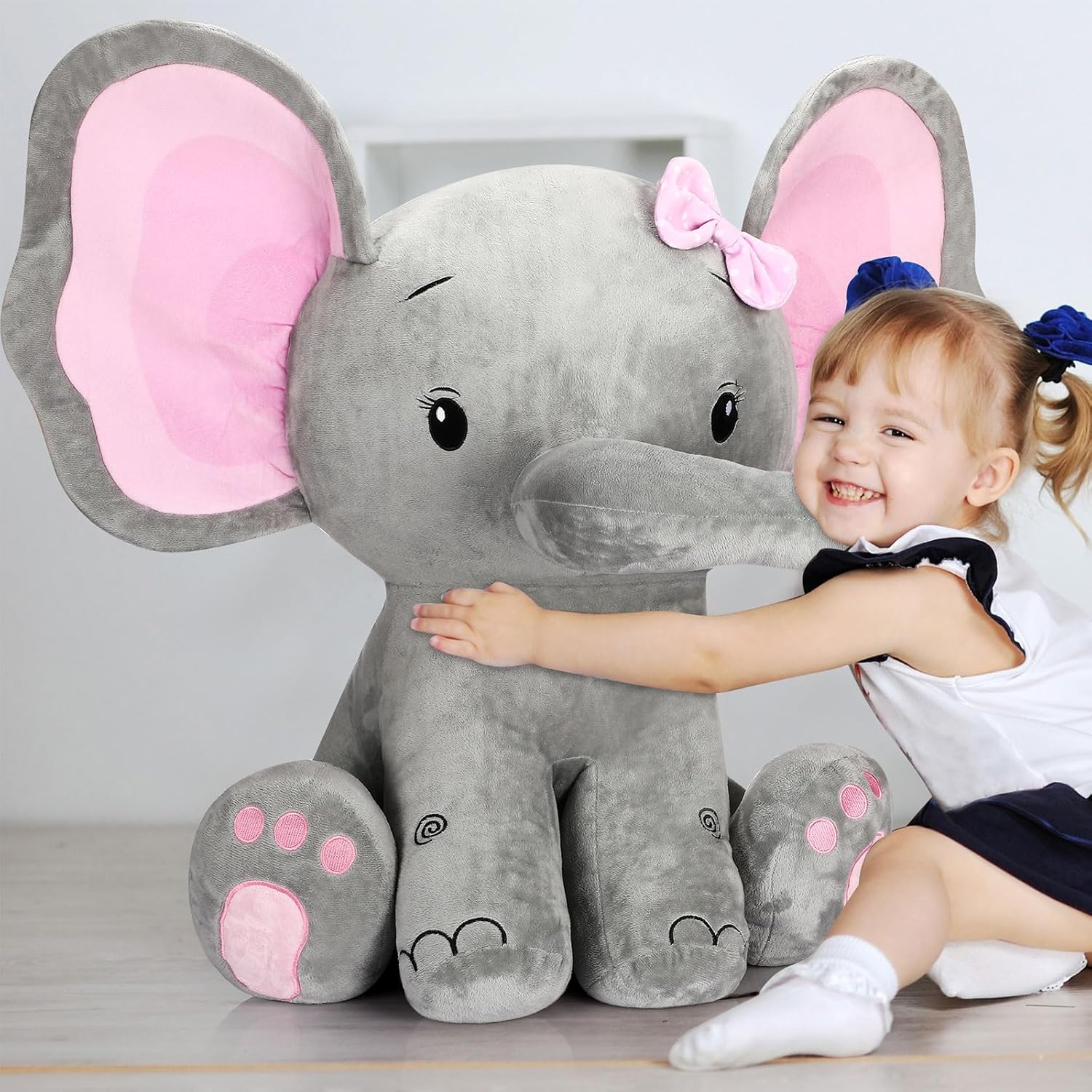 Jenaai 24 Inch Giant Plush Elephant Toy for Kids