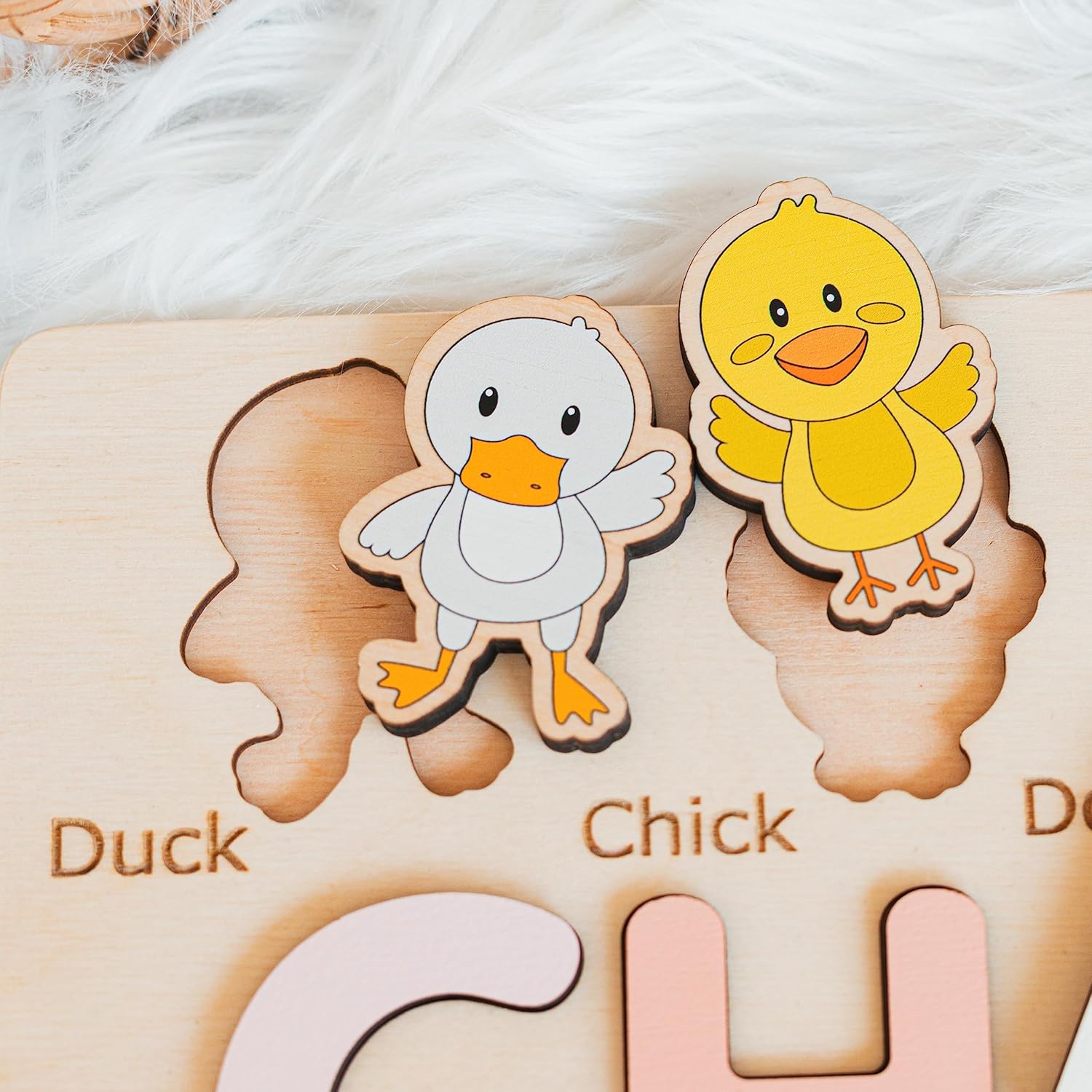 Personalized Baby Puzzle with Animal Figurines