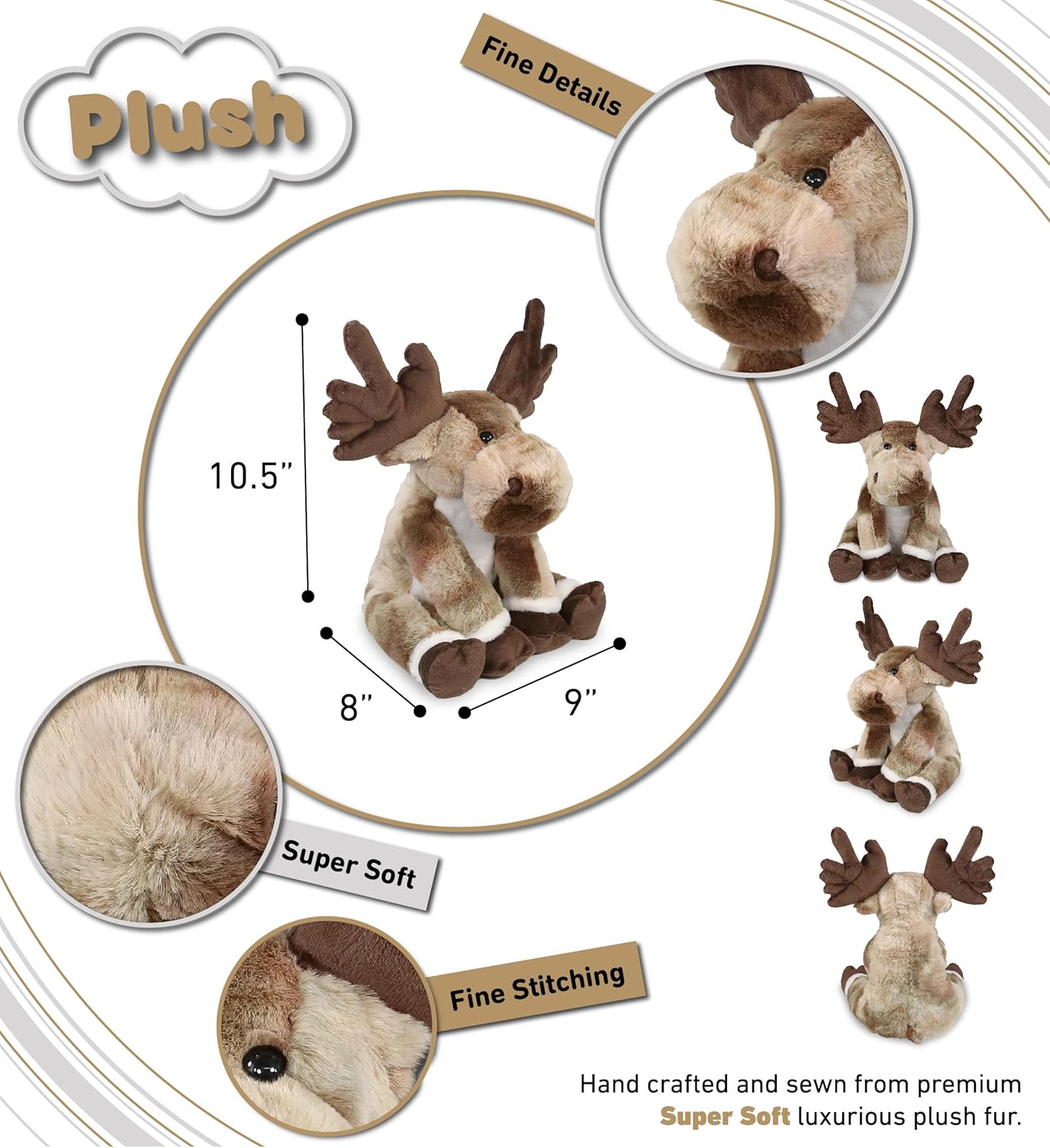 DolliBu Forest Floppy Moose Plush Toy - 105 Inches