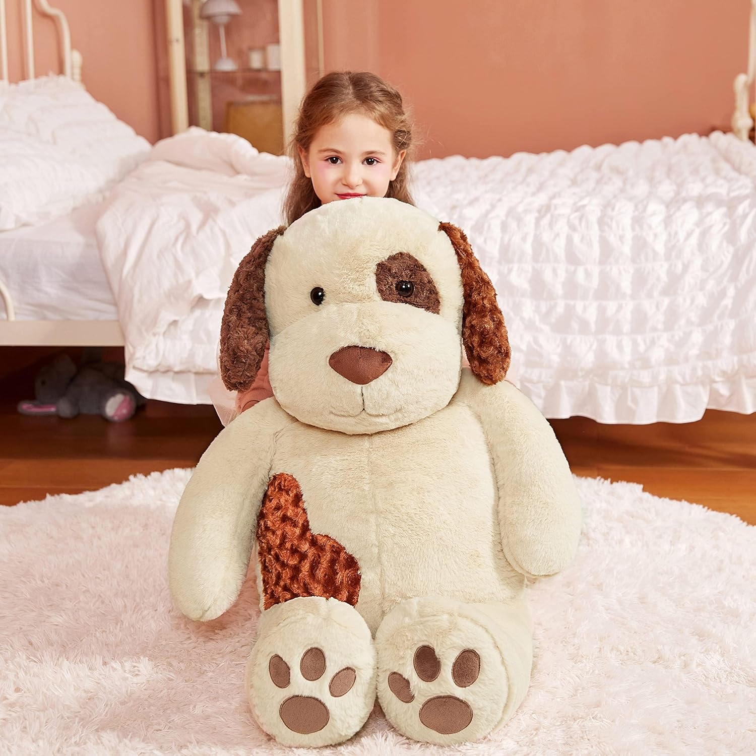 IKASA Giant Dog Stuffed Plush Toy - 30 Inches Light Brown